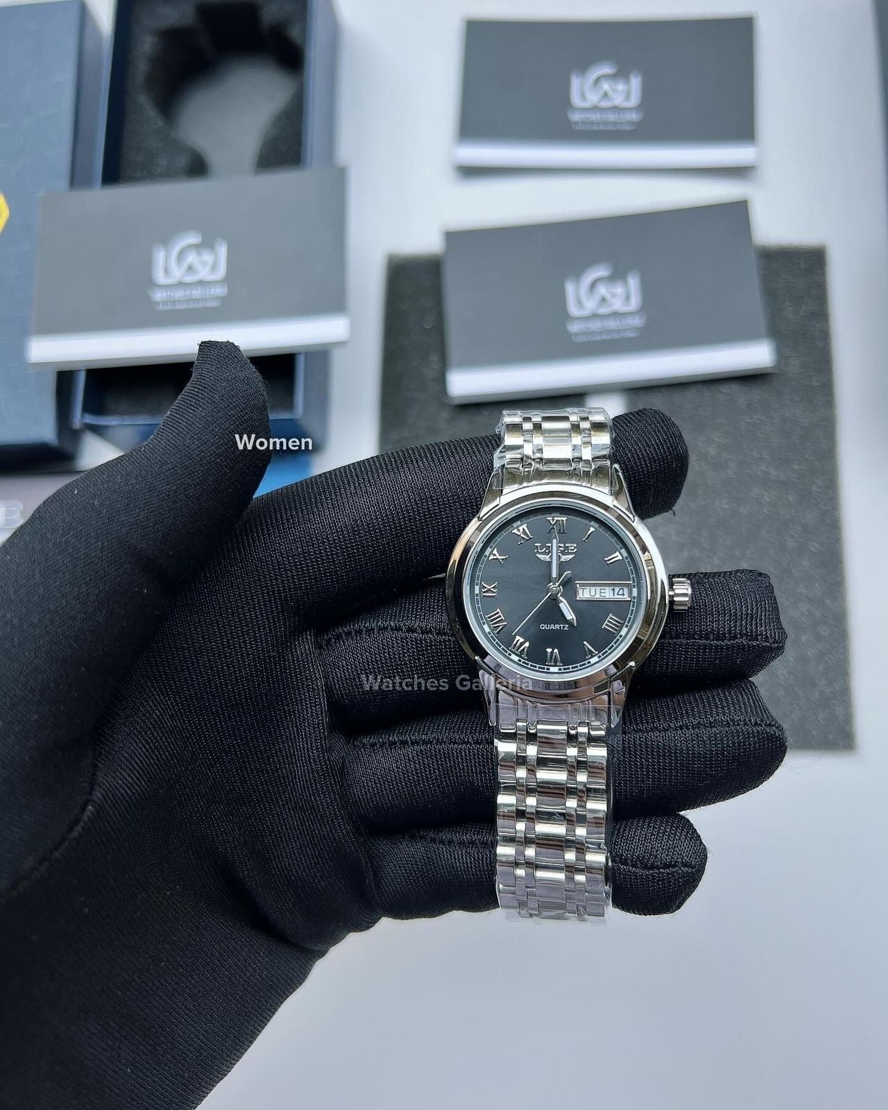 Lige Date Day Couple Watch (Black) Lige9846 Lige10007L