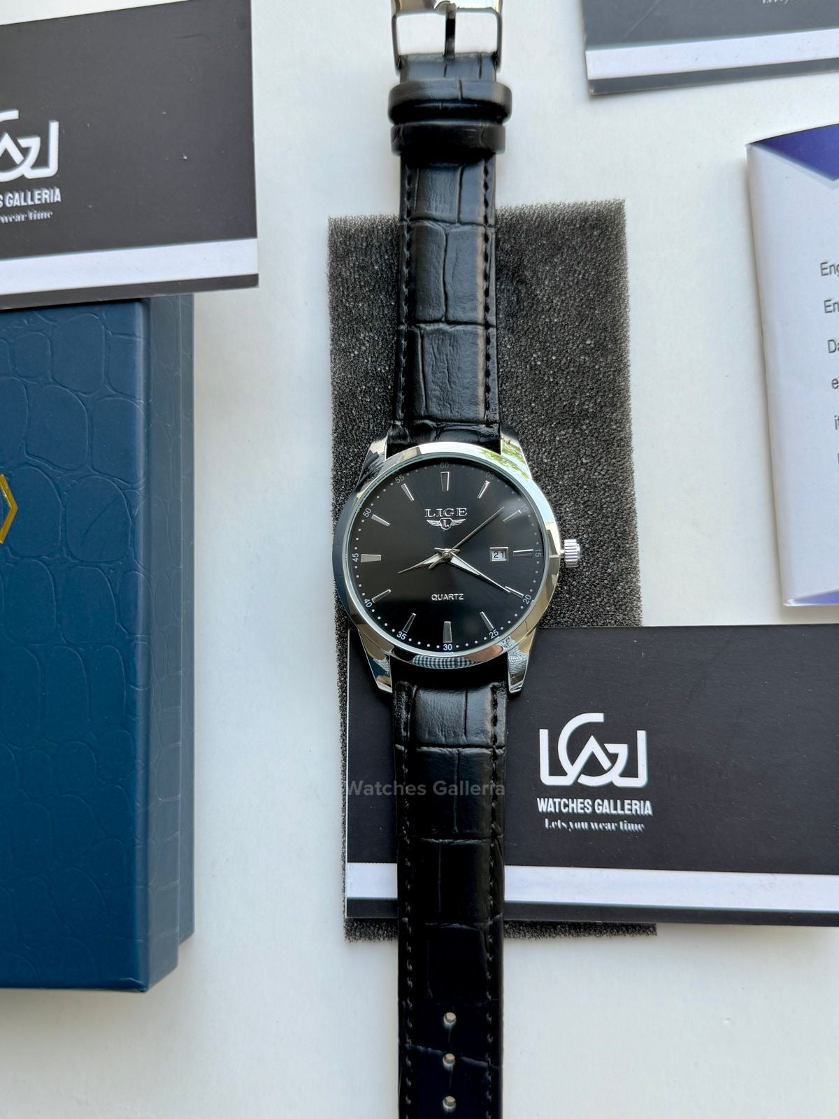 Lige Classic Dress Watch Quartz (Black) Lige89143 Watches Galleria