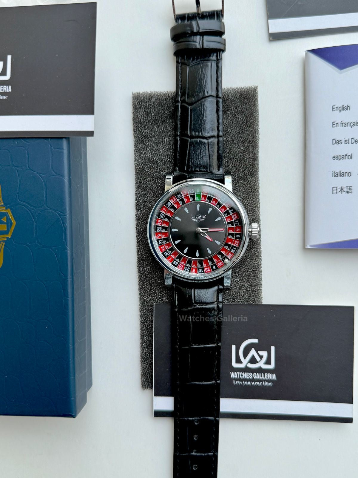 Lige Casino Watch Quartz (Silver Black) LG89161 Watches Galleria