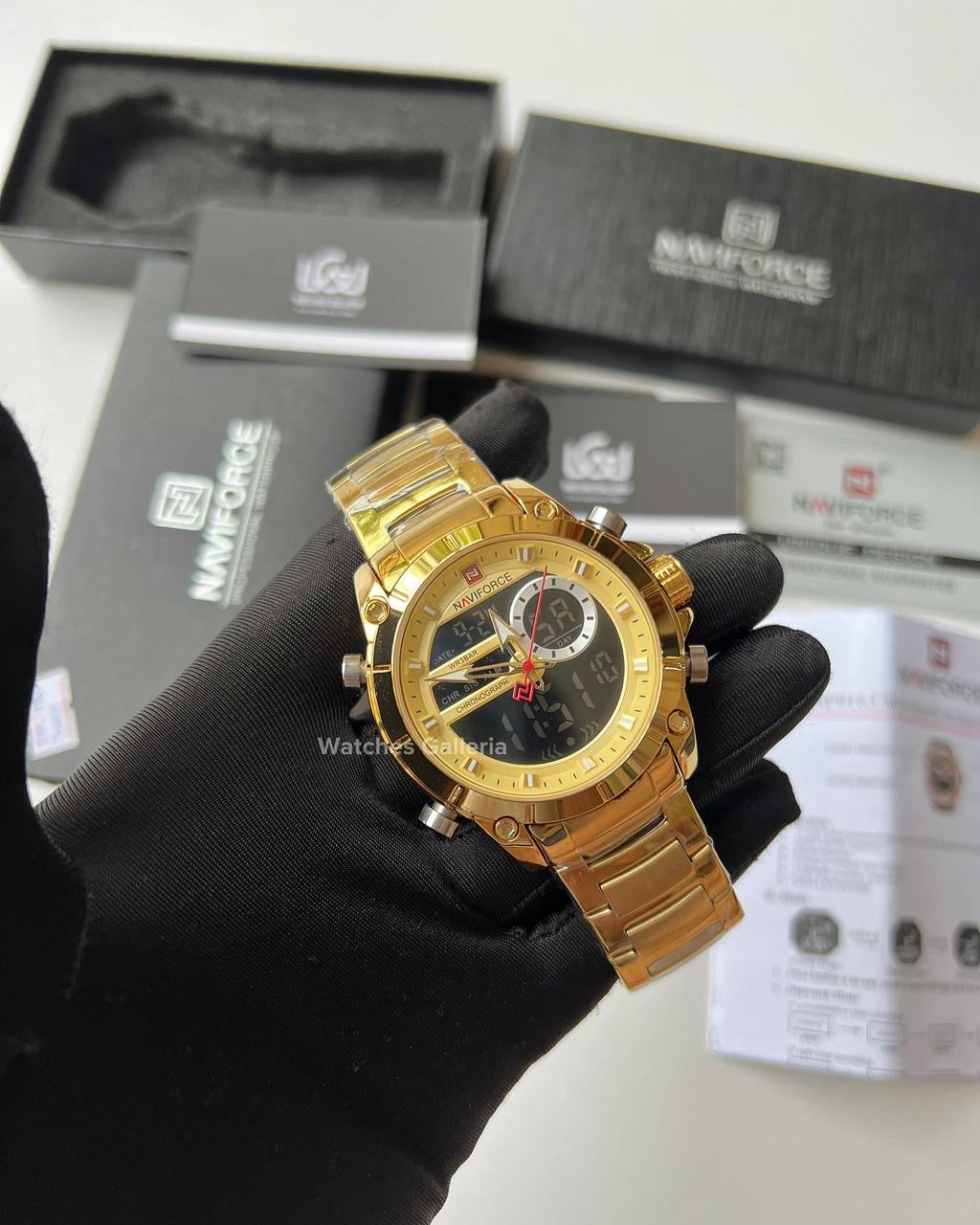 Naviforce Dual Display Quartz Watch (Gold) NF9163