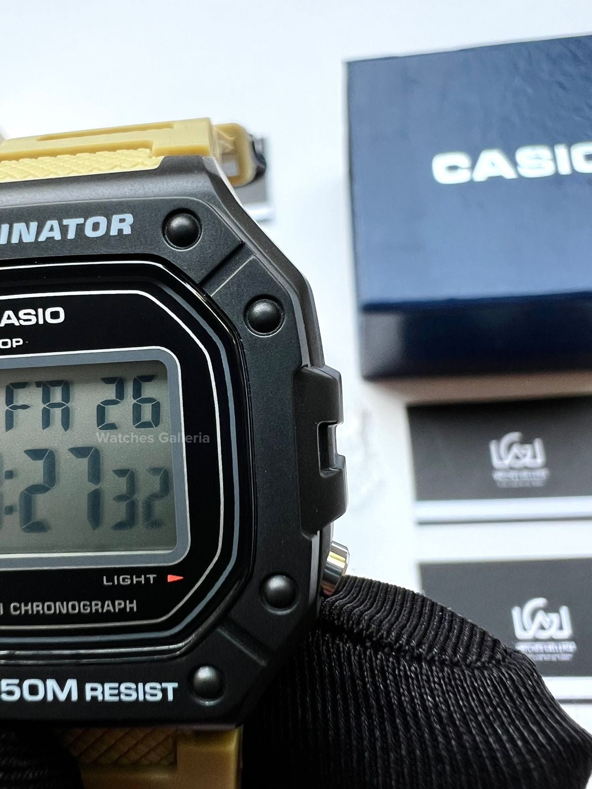 Casio Sports Digital Watch Khaki Exclusive (White Display) W218H Watches Galleria