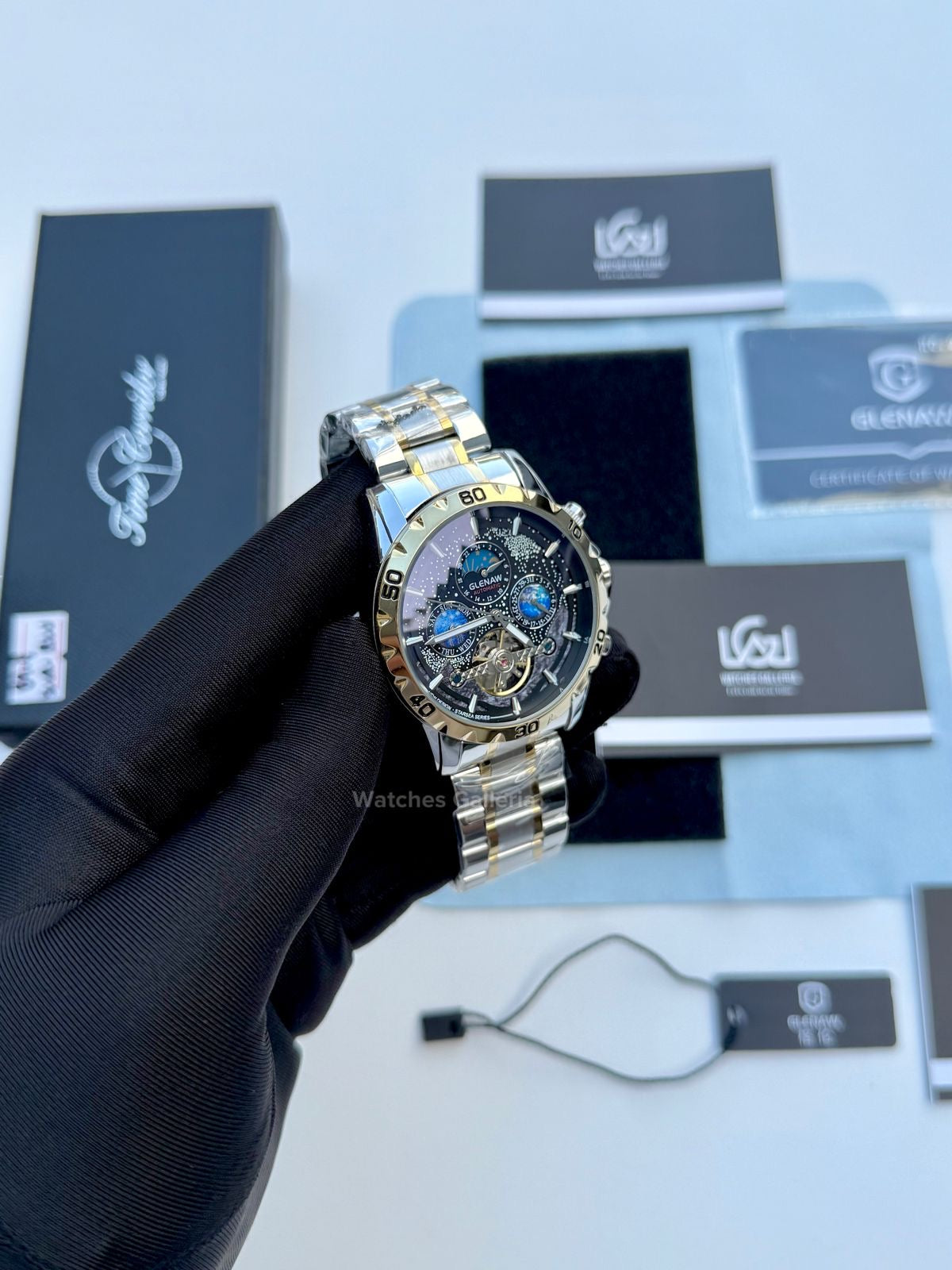 Glenaw Moonphase Automatic (Black/Gold) GL8919 Watches Galleria
