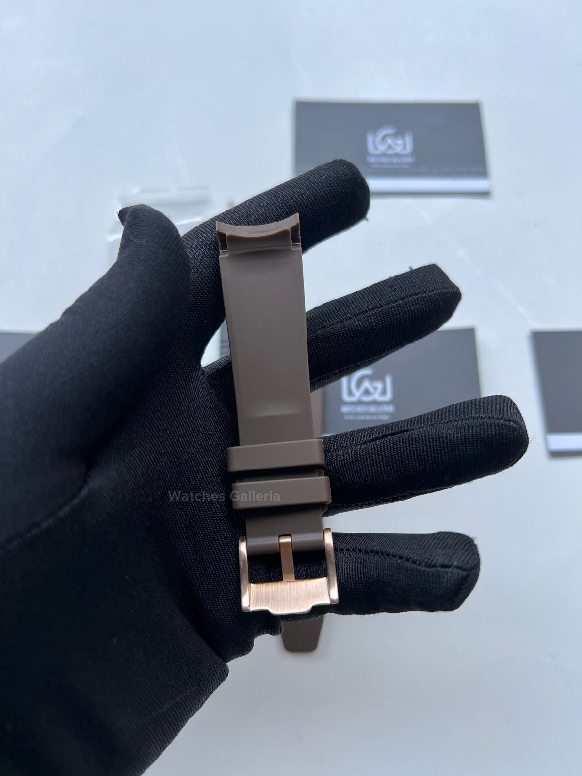 Rubber Straps Coffee w/ Rose Gold