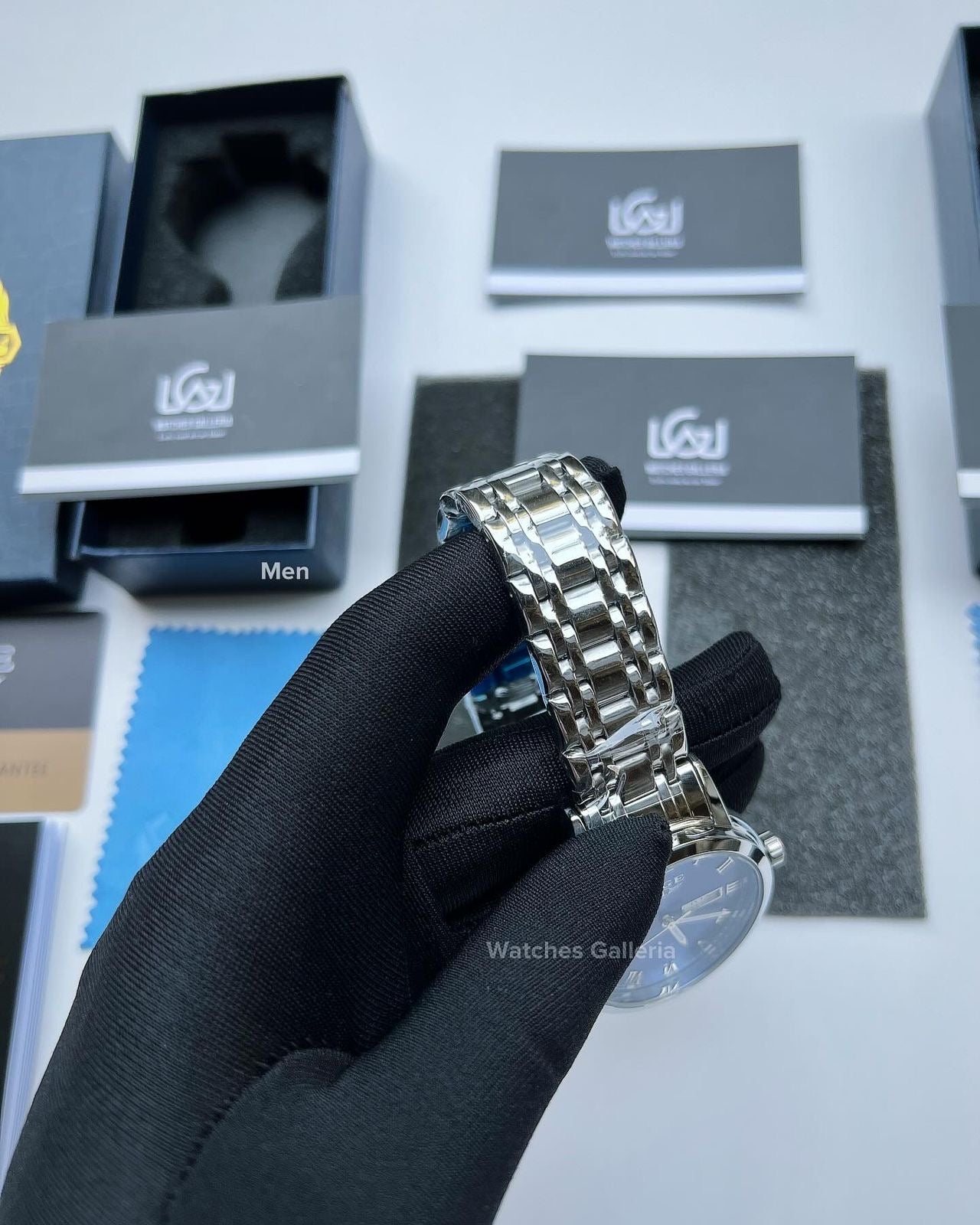 Lige Date Day Couple Watch (Silver/Blue) Lige9846 Lige10007
