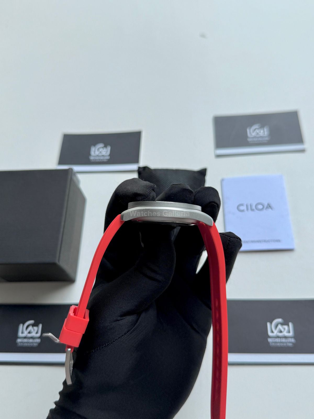 Ciloa Chronograph Leather Quartz (White) ciloa507 Watches Galleria