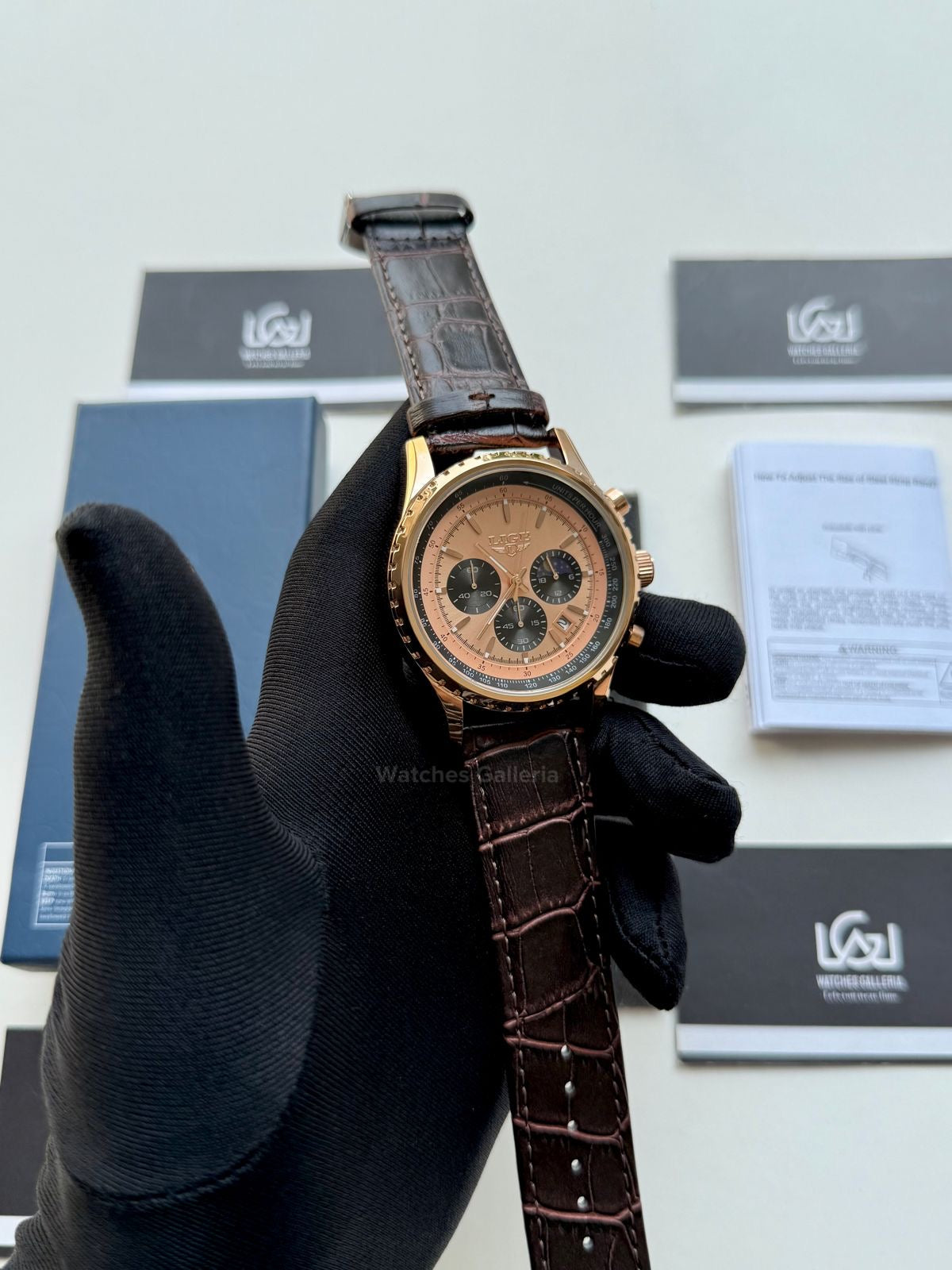 Lige Chronograph Quartz (Rose Gold) Lige8989 Watches Galleria © Copyrights All Right Reserved
