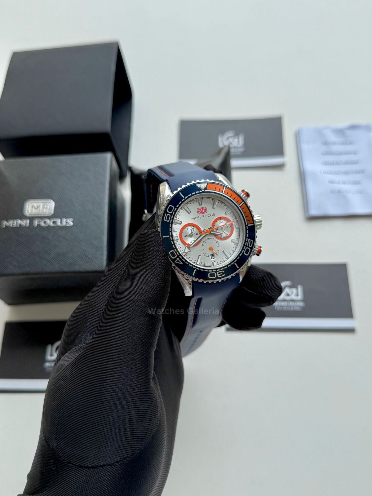 Mini Focus Speedmaster Planet Ocean Quartz (Blue/Orange) MF0426G01 Watches Galleria