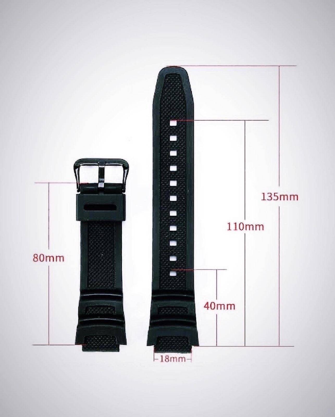 Silicon Straps (Green) For Casio W218H | F108 | AE1100 | AE1200 | SGW300 | MRW200