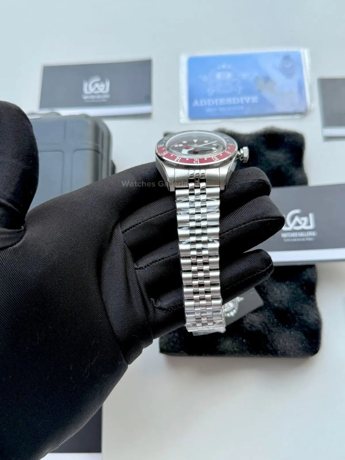 Addiesdive Black Bay GMT Pepsi Quartz (Black) AD2044 Watches Galleria