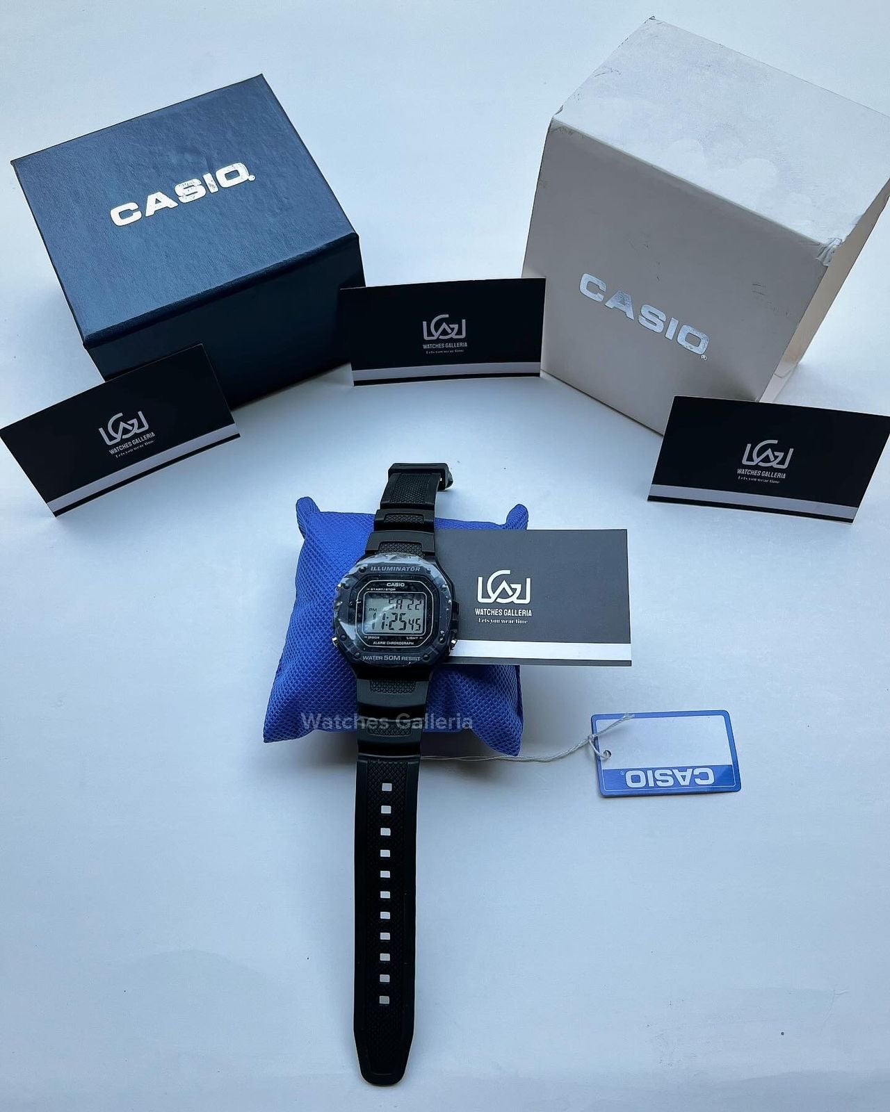 Casio Sports Digital Watch (Black Blue Limited Edition) W218H Watches Galleria