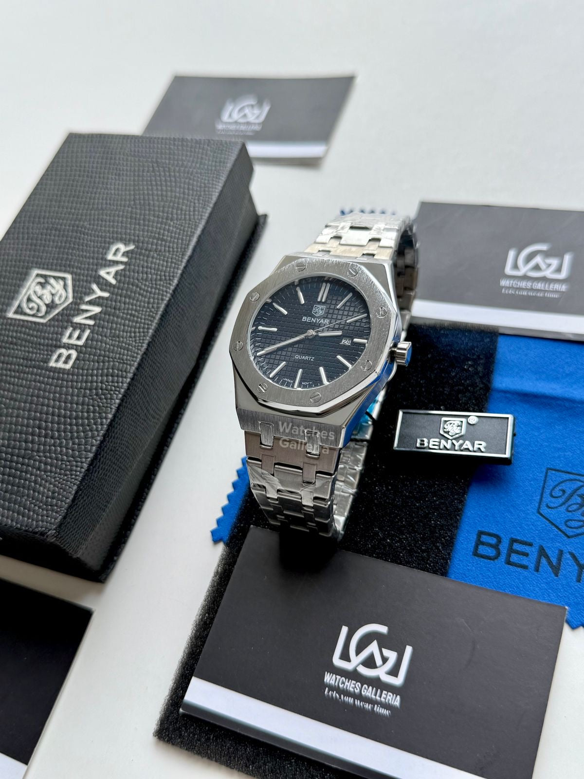 Benyar Royal Oak V2 Quartz (Black) By5156 Watches Galleria © Copyrights All Right Reserved