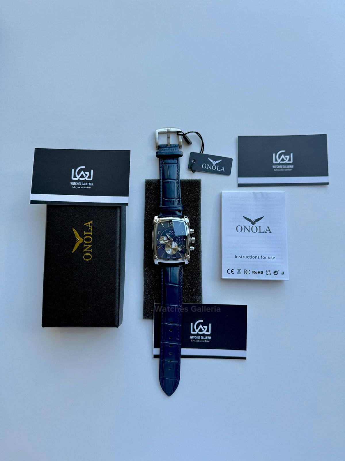 Onola Square Chronograph Quartz (Blue) ON6818 Watches Galleria