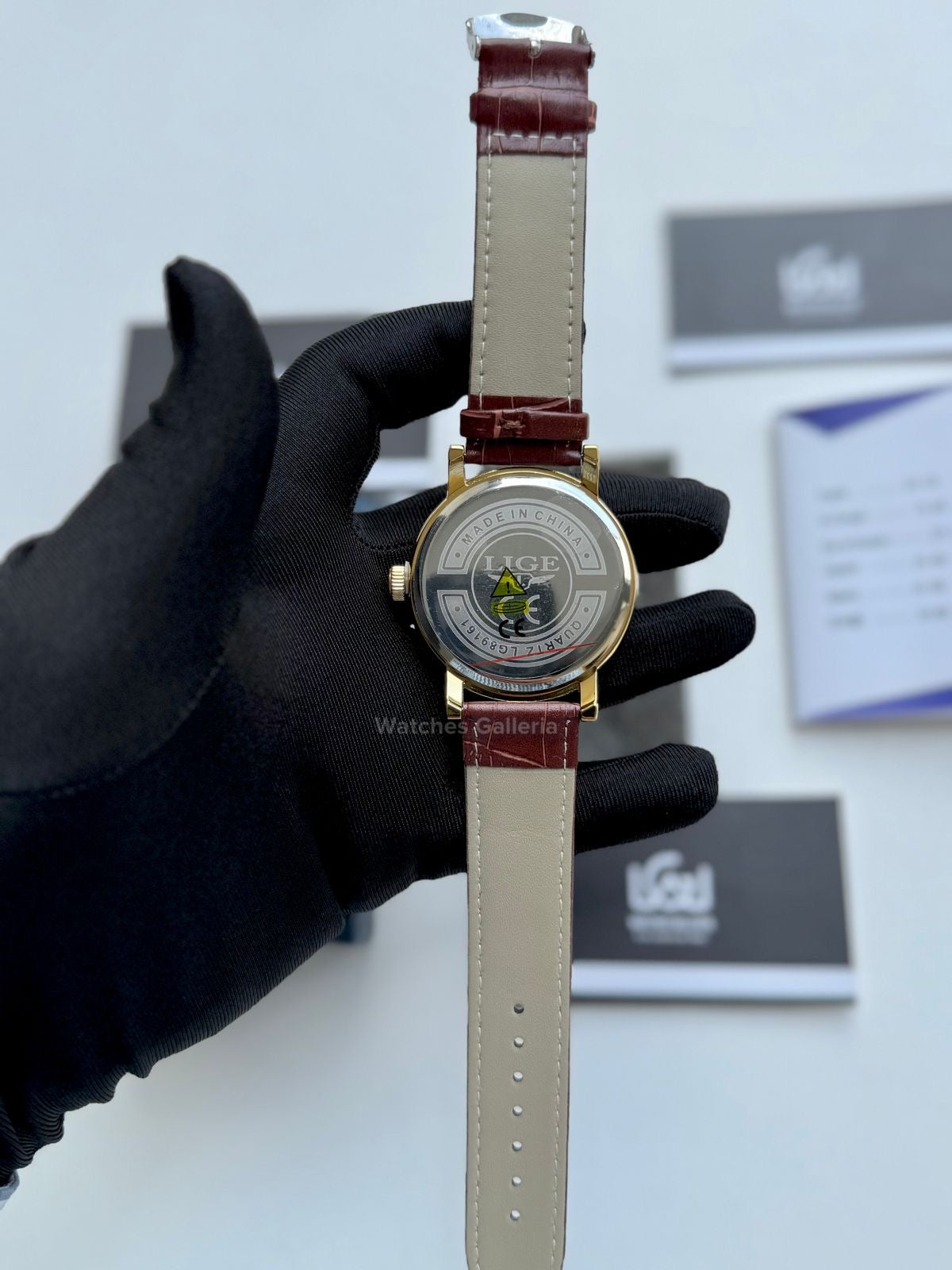 Lige Casino Watch Quartz (Brown-Yellow Gold) LG89161 Watches Galleria