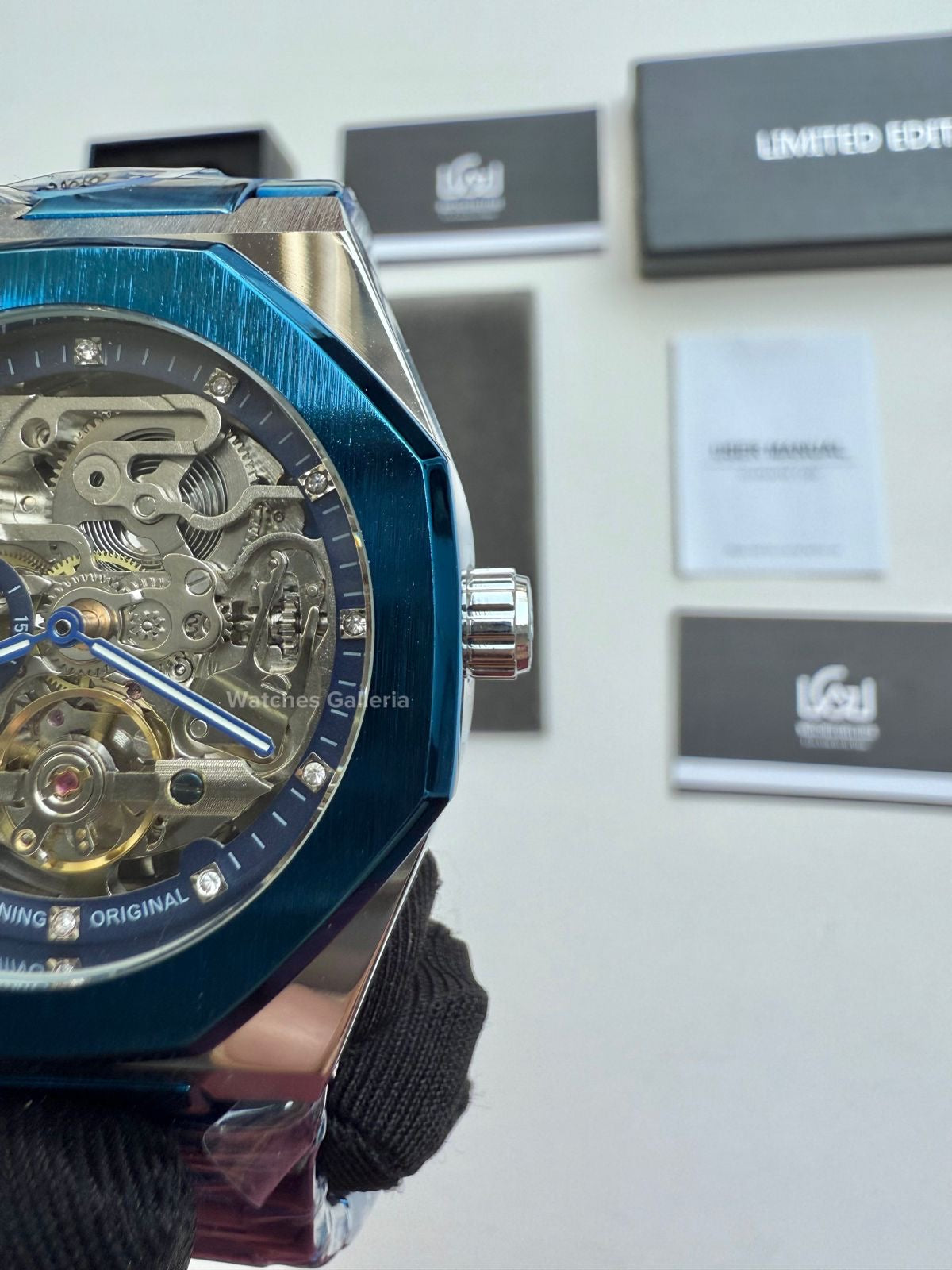 Forsining Royal Oak Skeleton Automatic (Silver/Blue) TM375G Watches Galleria