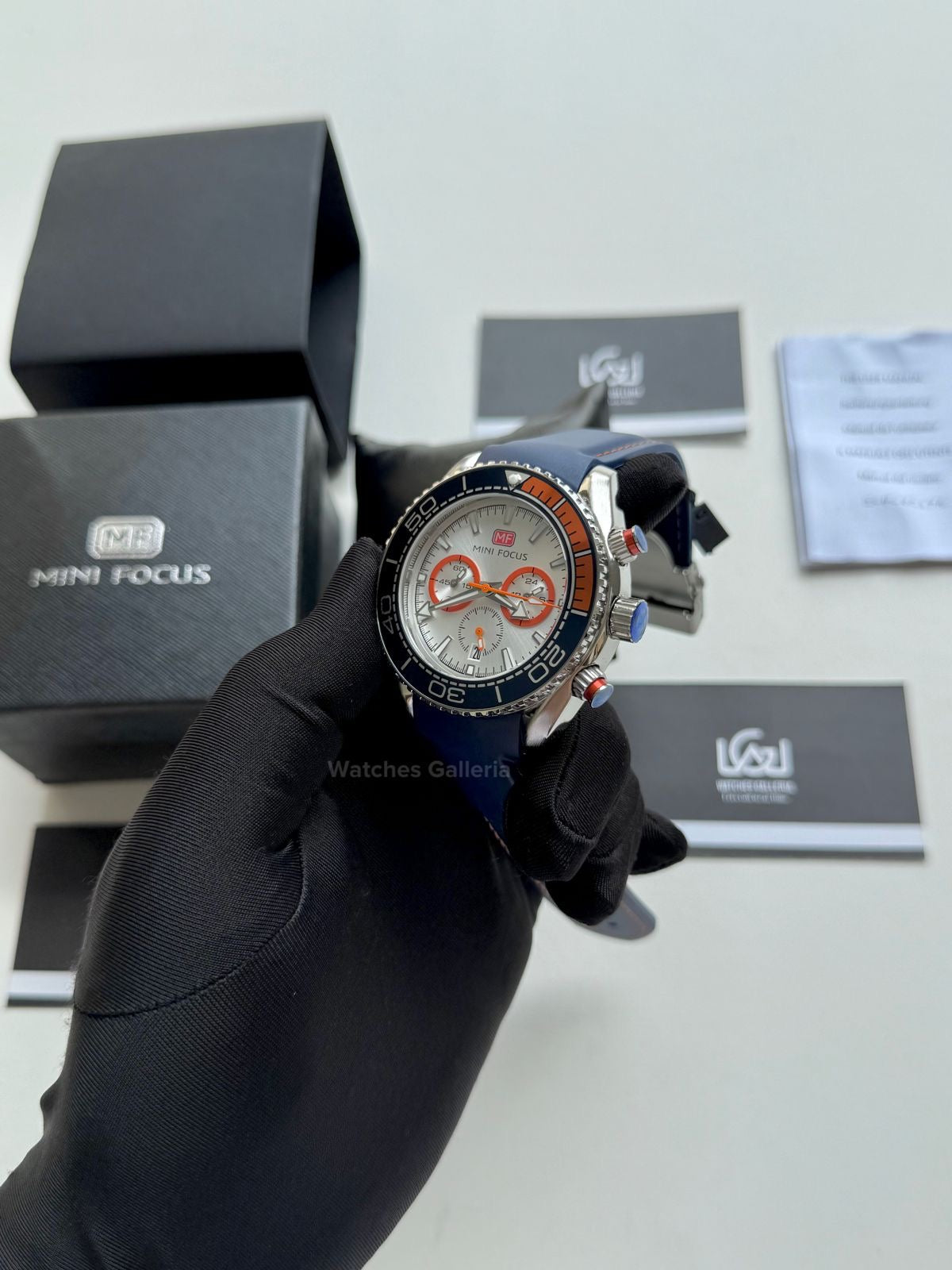 Mini Focus Speedmaster Planet Ocean Quartz (Blue/Orange) MF0426G01 Watches Galleria