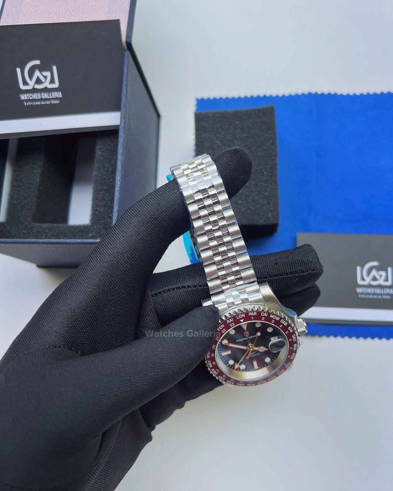 Pagani Design World Time GMT Automatic (Red) PD1758 Watches Galleria