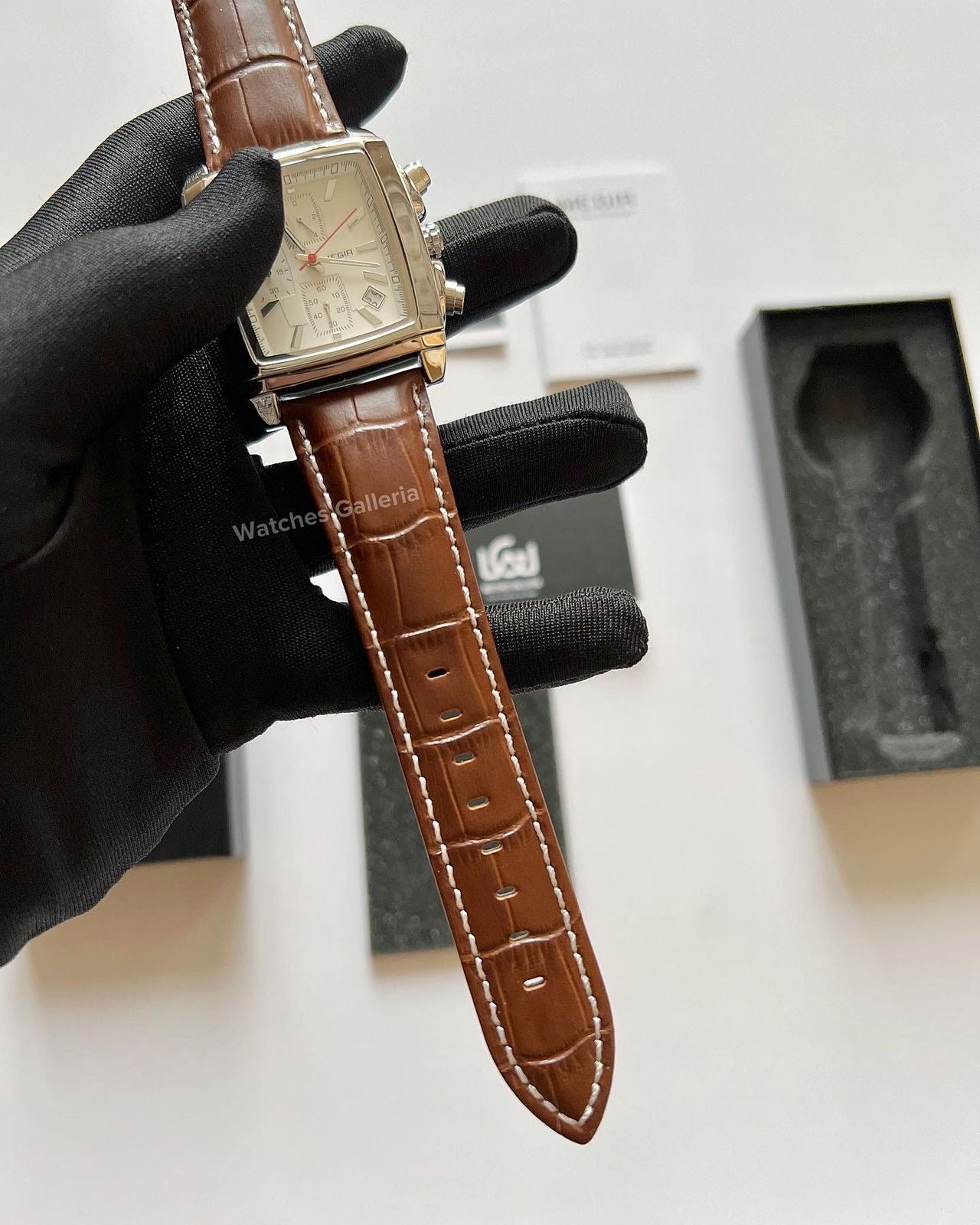 Megir Square Chronograph (Brown Silver) ML2028