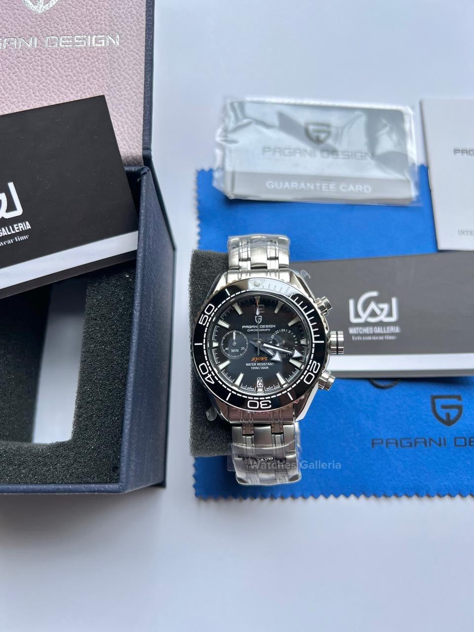 Pagani Design SeaMaster Planet Ocean Chronograph Quartz (Black) PD1711