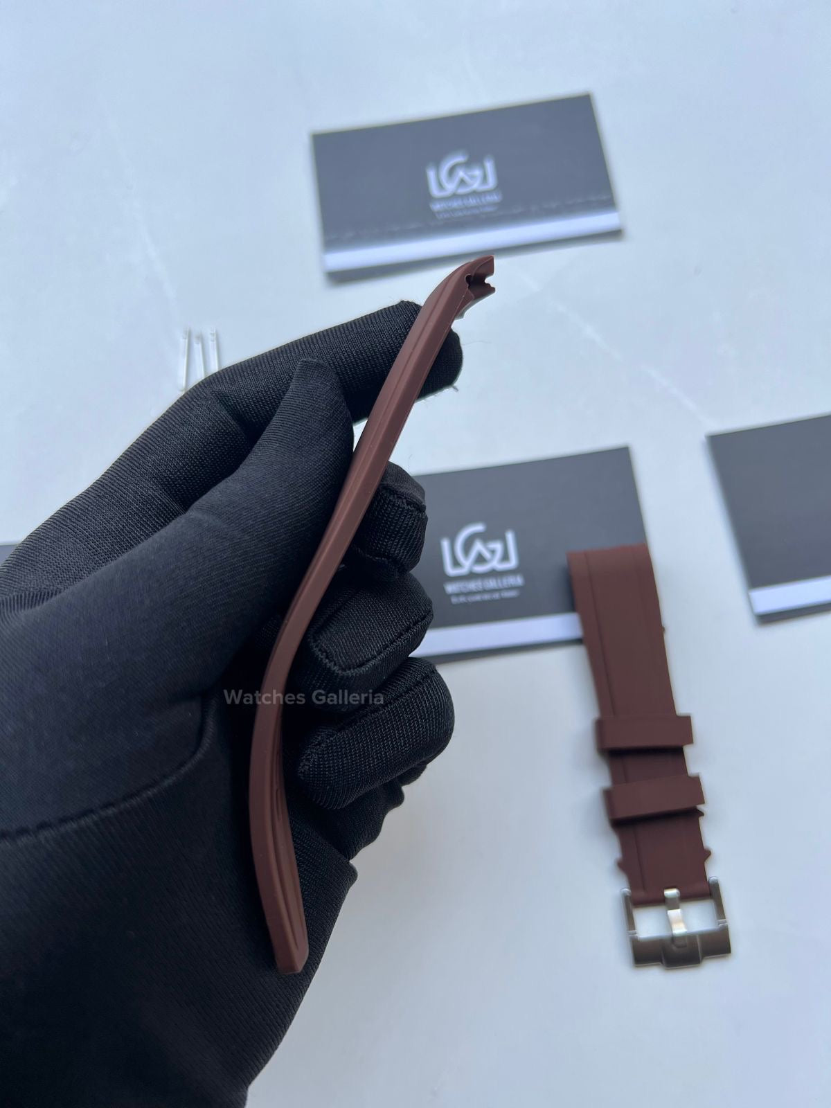 Silicon Straps Brown w/ Silver Buckle