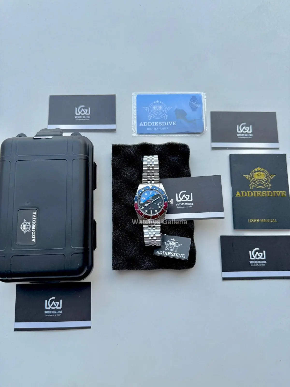 Addiesdive Black Bay GMT Pepsi Quartz (Black) AD2044 Watches Galleria