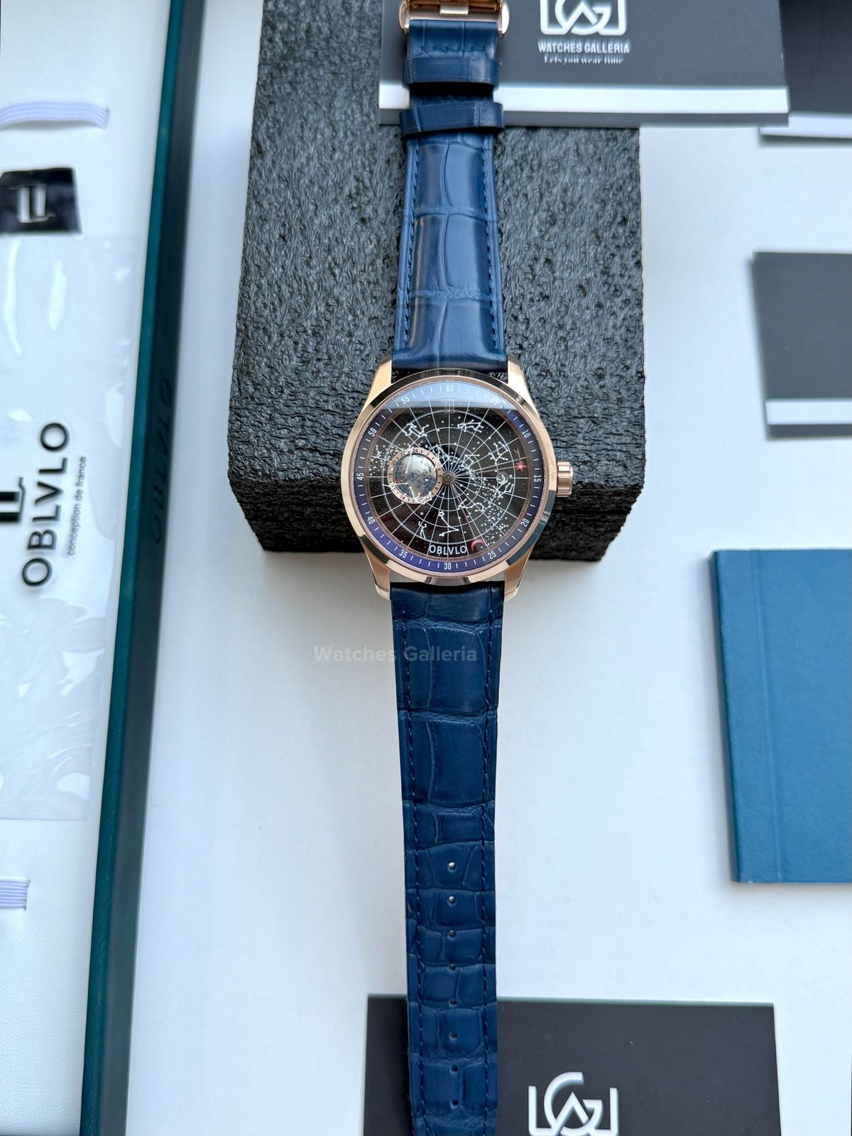 Oblvlo Grand Complications Calestial Autmatic (Blue Gold) oblvloGC Watches Galleria