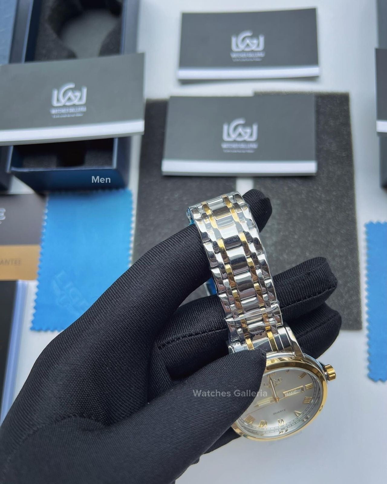 Lige Date Day Couple Watch (Silver/Gold) lige9846 lige 10007L
