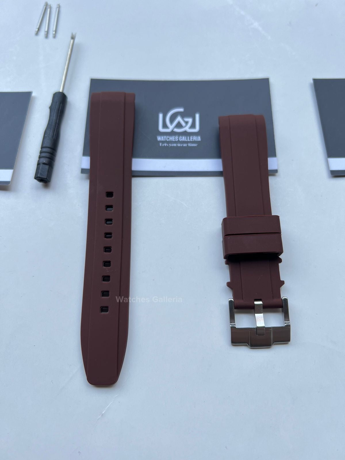 Silicon Straps Brown w/ Silver Buckle
