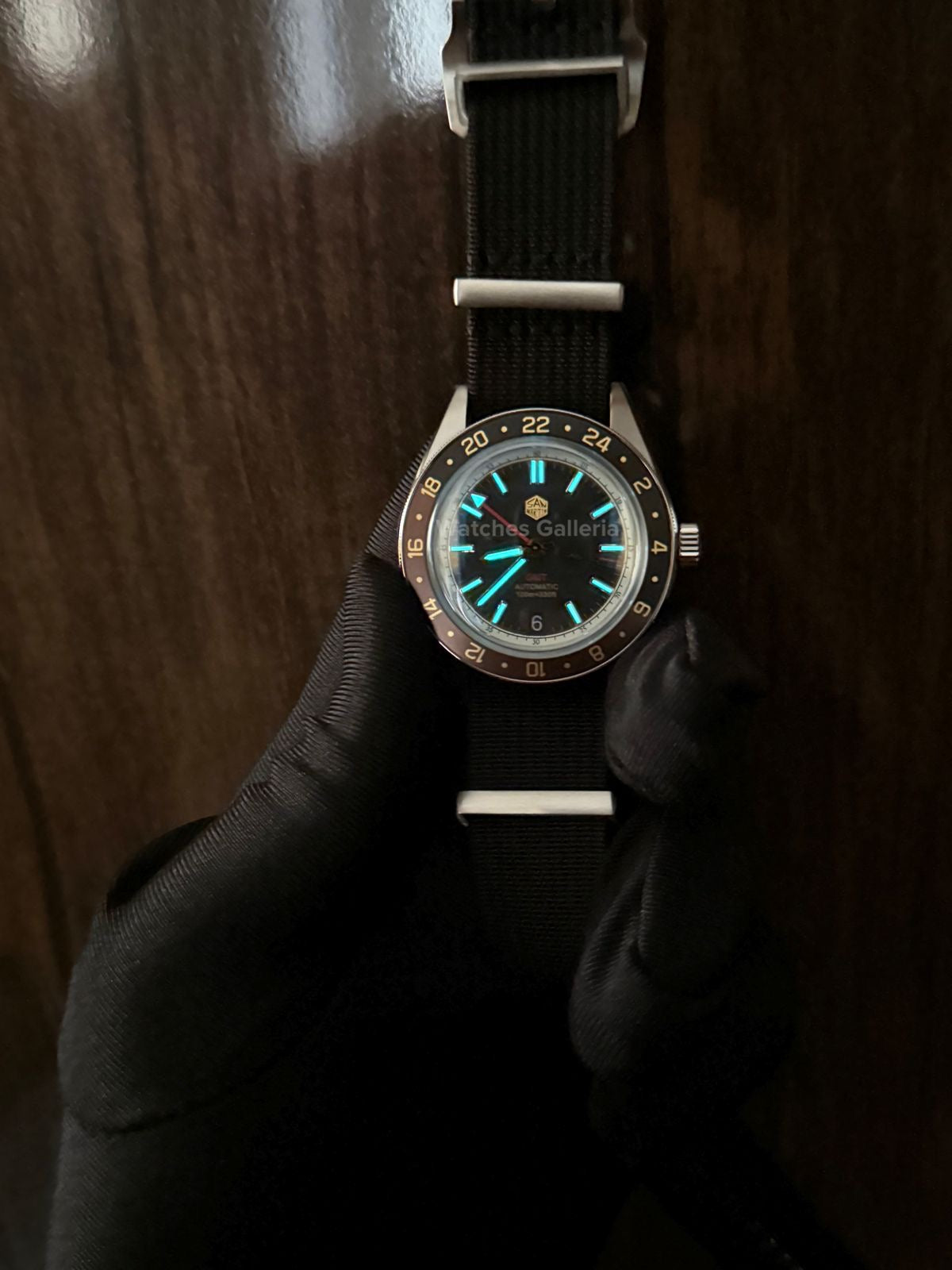 San Martin GMT RootBeer Automatic (Black Nato Straps) SN0116 Watches Galleria