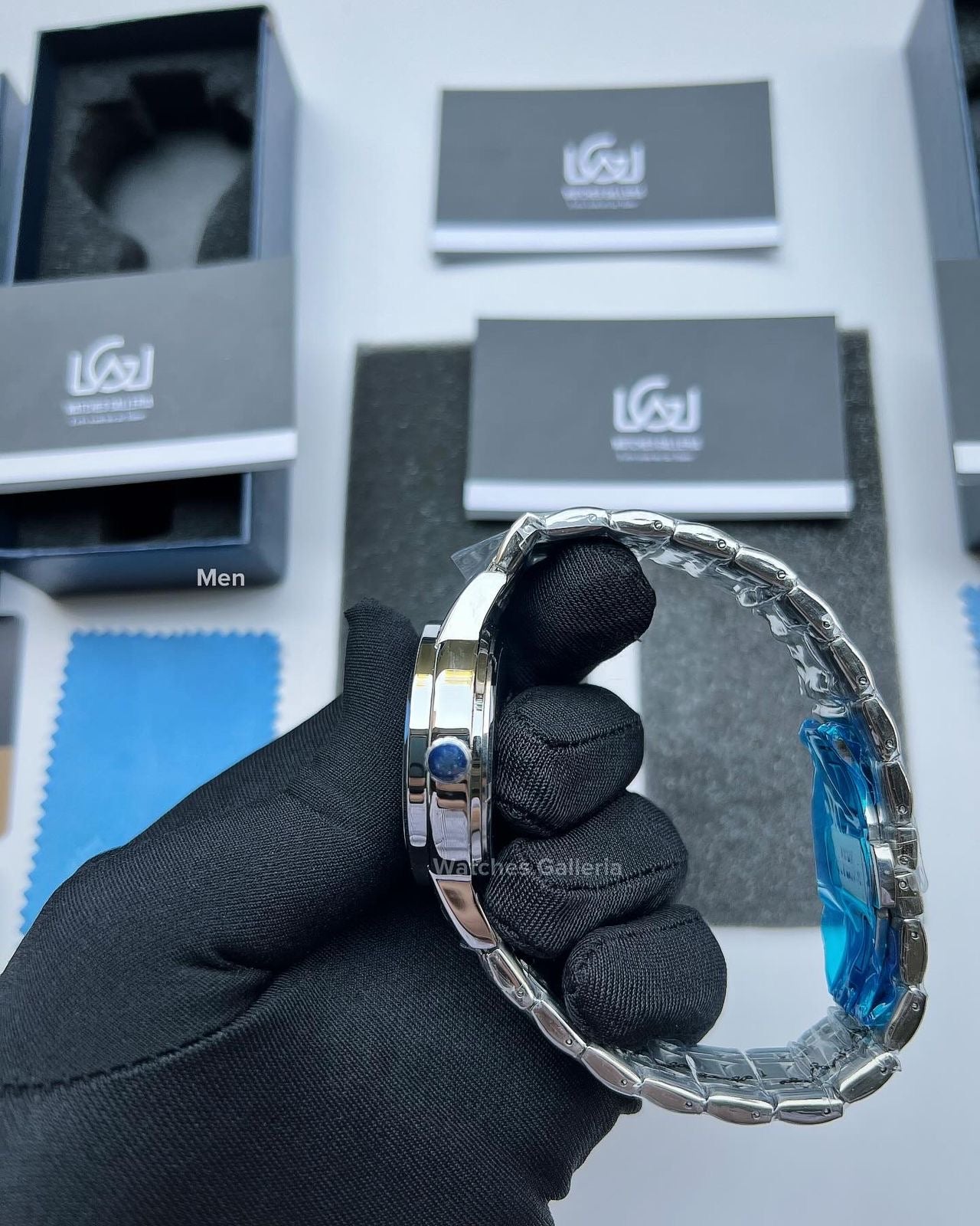 Lige Date Day Couple Watch (Silver/Blue) Lige9846 Lige10007