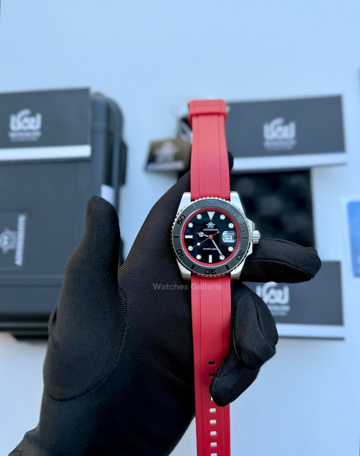 Addiesdive Yachtmaster Quartz (Red) AD2040 Watches Galleria