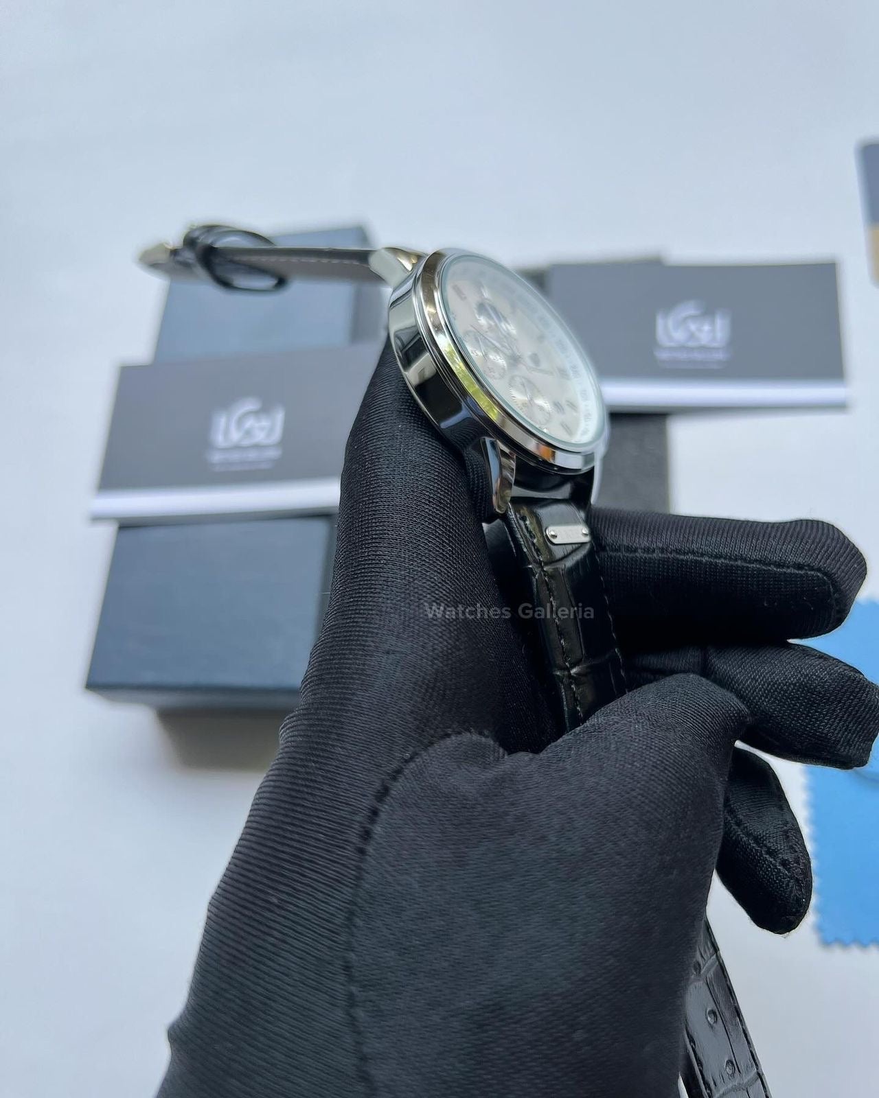 Lige Classic Moonphase Quartz (Silver Black) LG8953 Watches Galleria
