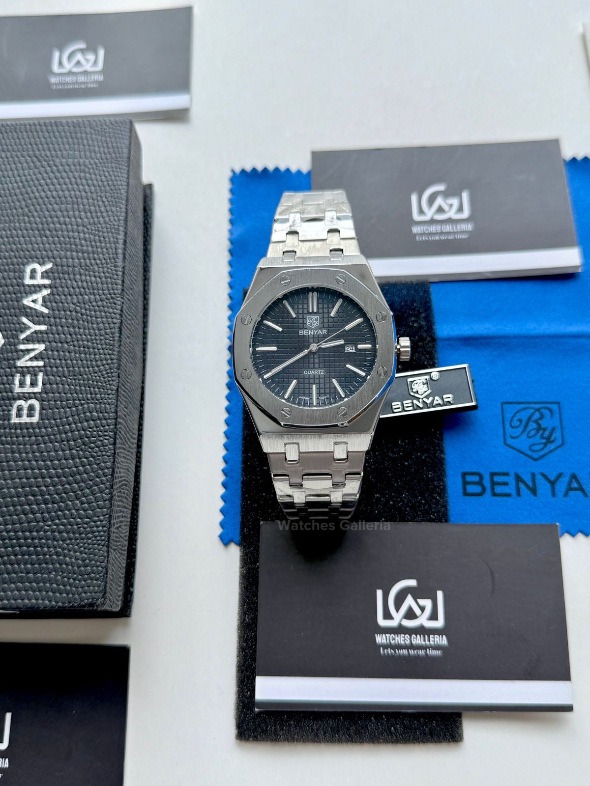 Benyar Royal Oak V2 Quartz (Black) By5156 Watches Galleria © Copyrights All Right Reserved
