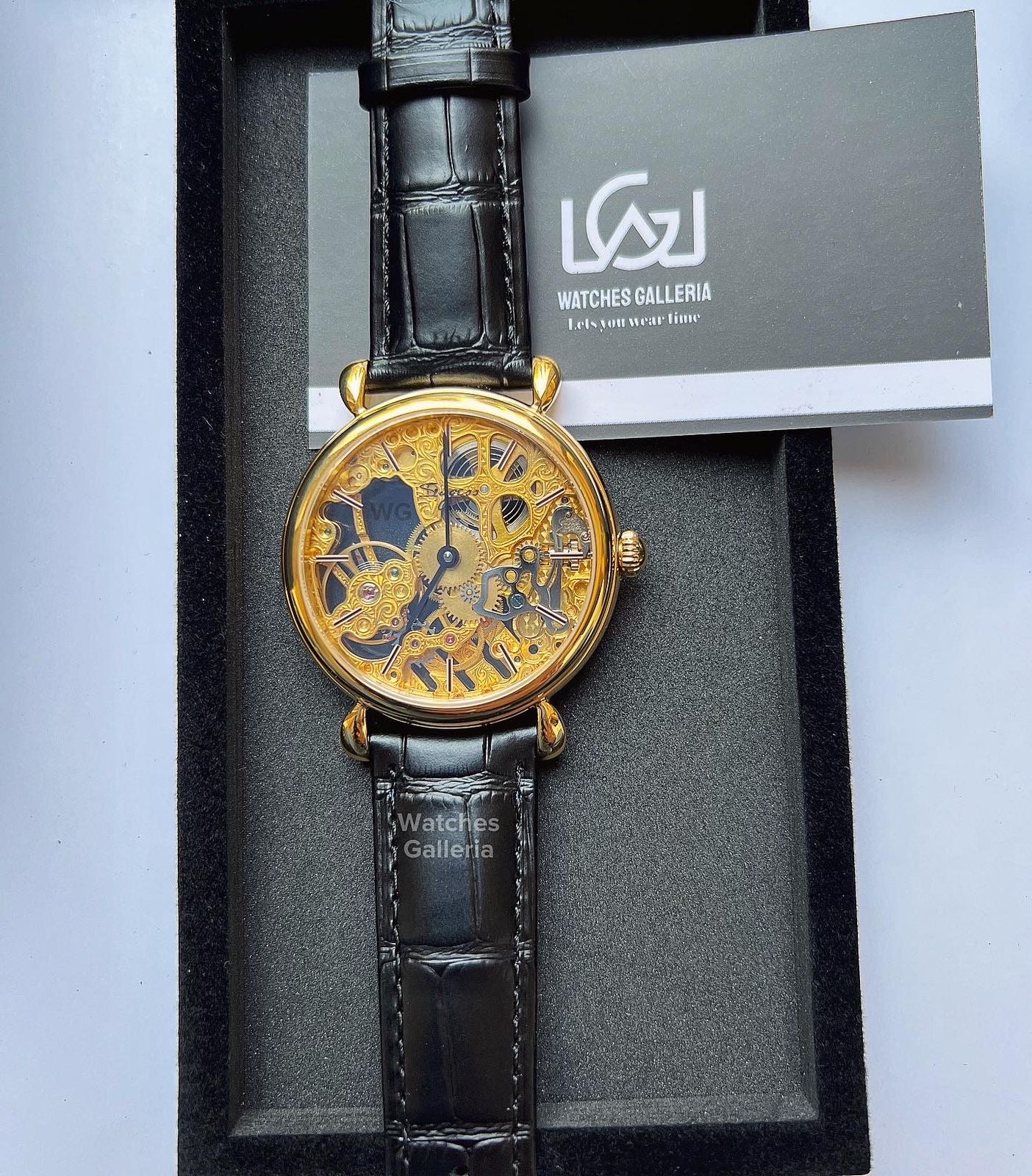 Sugess Skeleton Slimmaster Manual Wind (Black Gold) SU3600 (Discontinued)