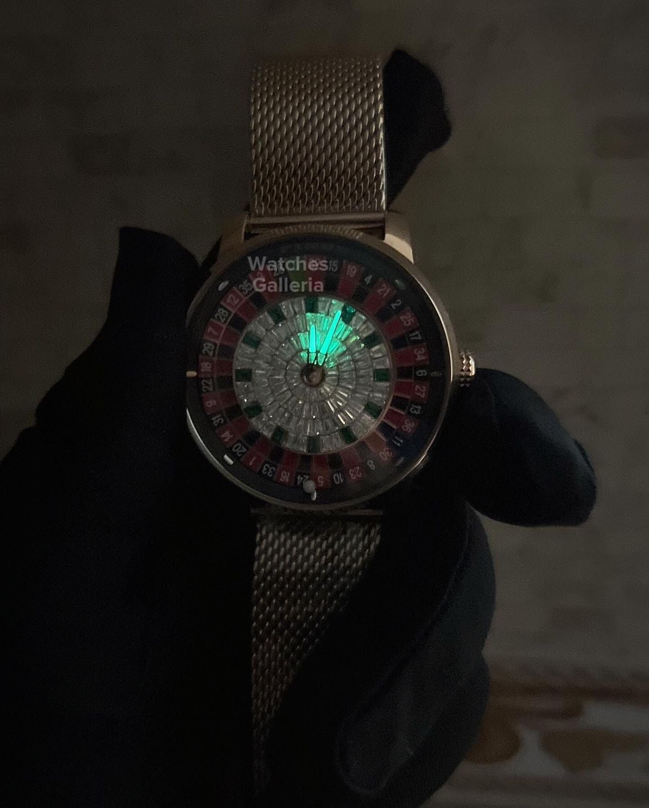 Pindu Design Casino Roulette Automatic (Baguette Cut Diamonds Dial) P6617 Watches Galleria