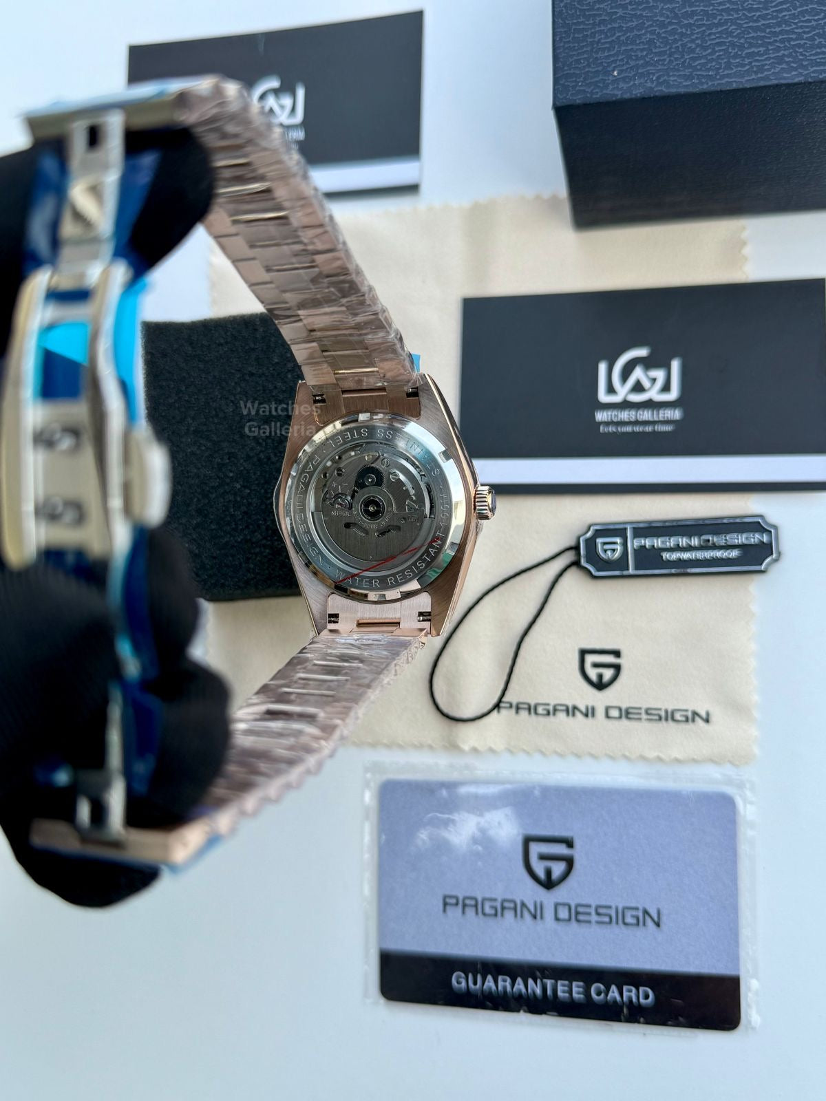 Pagani Design Date Day Automatic (Rose Gold w/ Slate Ombre Dial) PD1783 Watches Galleria