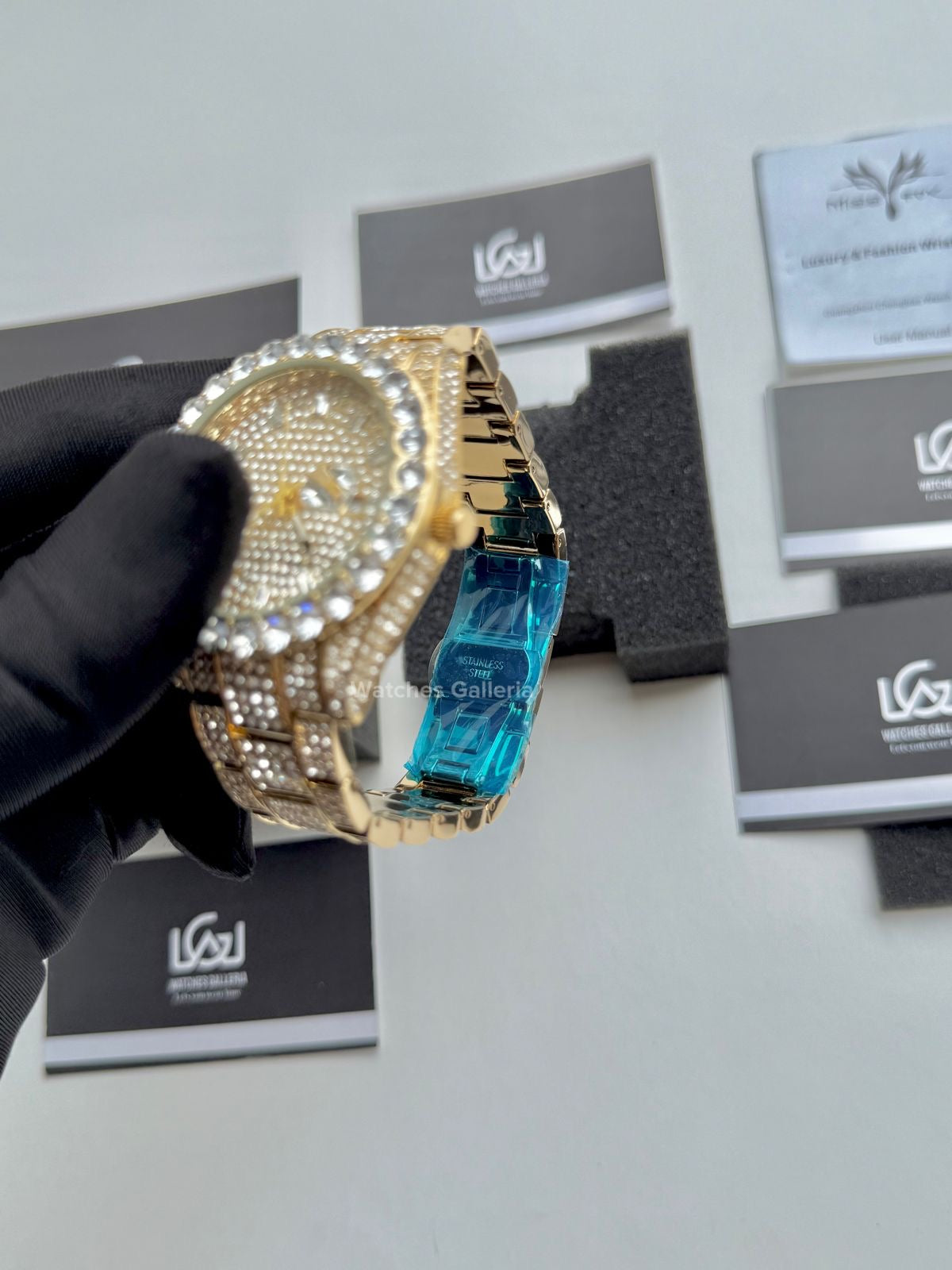Miss Fox Iced Out Royal Oak Quartz (Gold) MFV332 Watches Galleria