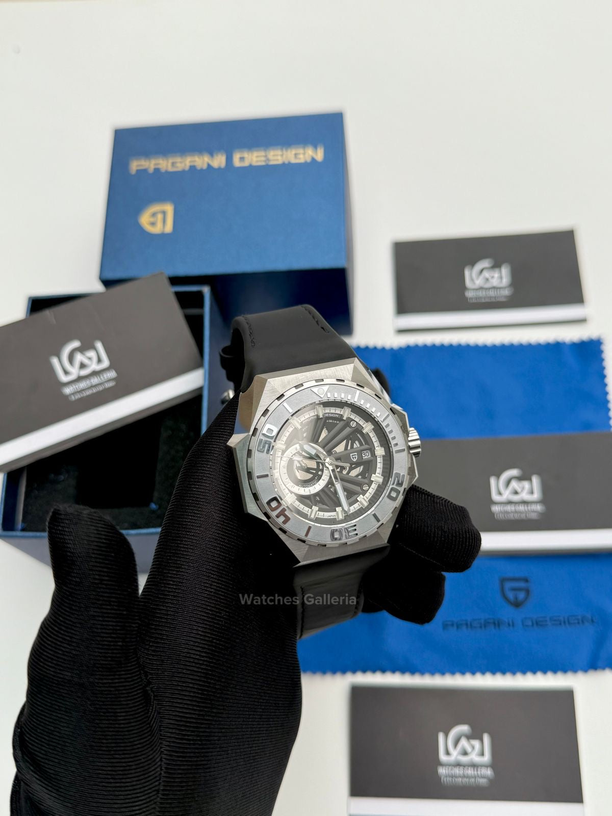 Pagani Design Werdelin Japan Automatic Movement (Silver/Black) PDys007 Watches Galleria