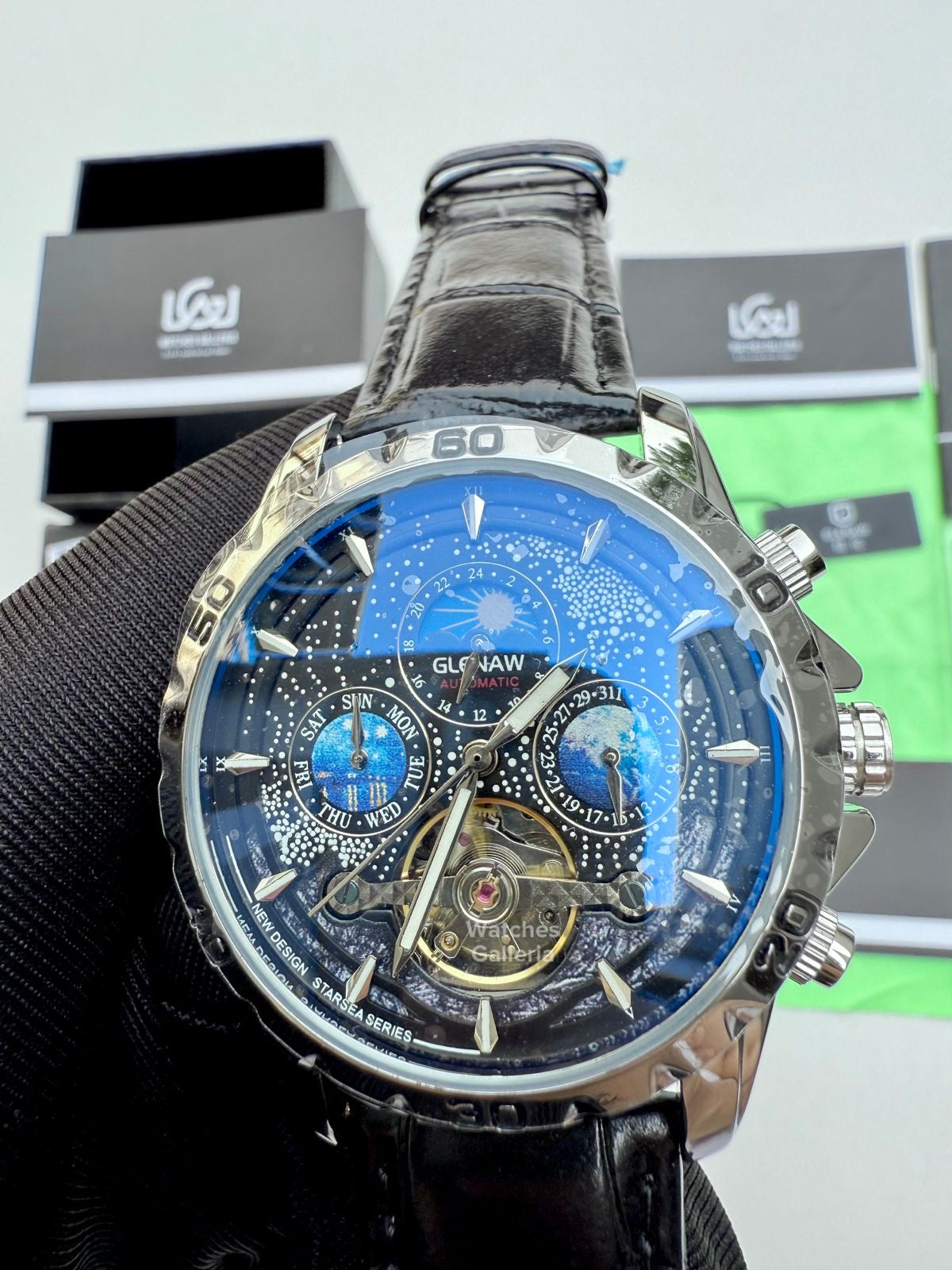 Glenaw Moonphase Automatic (Black) GL8919 Watches Galleria