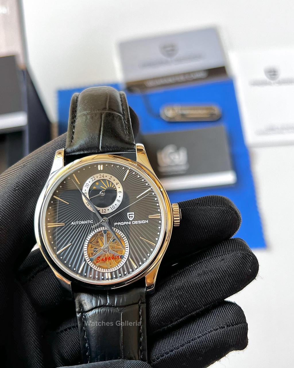 Pagani Design Cocktail Moonphase Tourbillon Automatic (Black) PD1656 "DISCONTINUED"