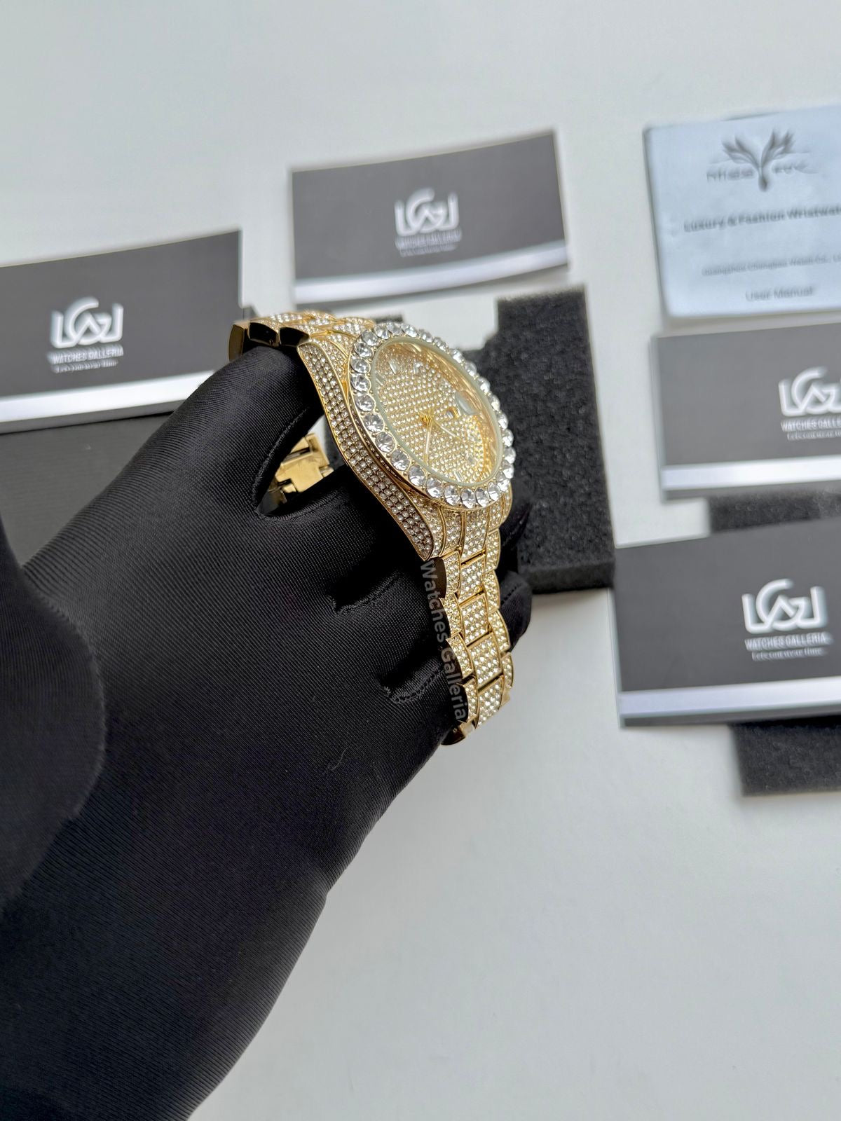 Miss Fox Iced Out Royal Oak Quartz (Gold) MFV332 Watches Galleria