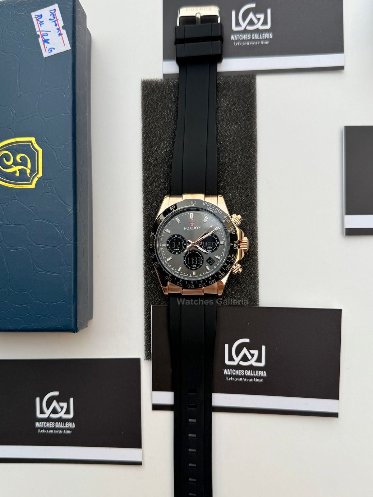 Foxbox Daytona Digital (Black Rose Gold) FB0055 Watches Galleria