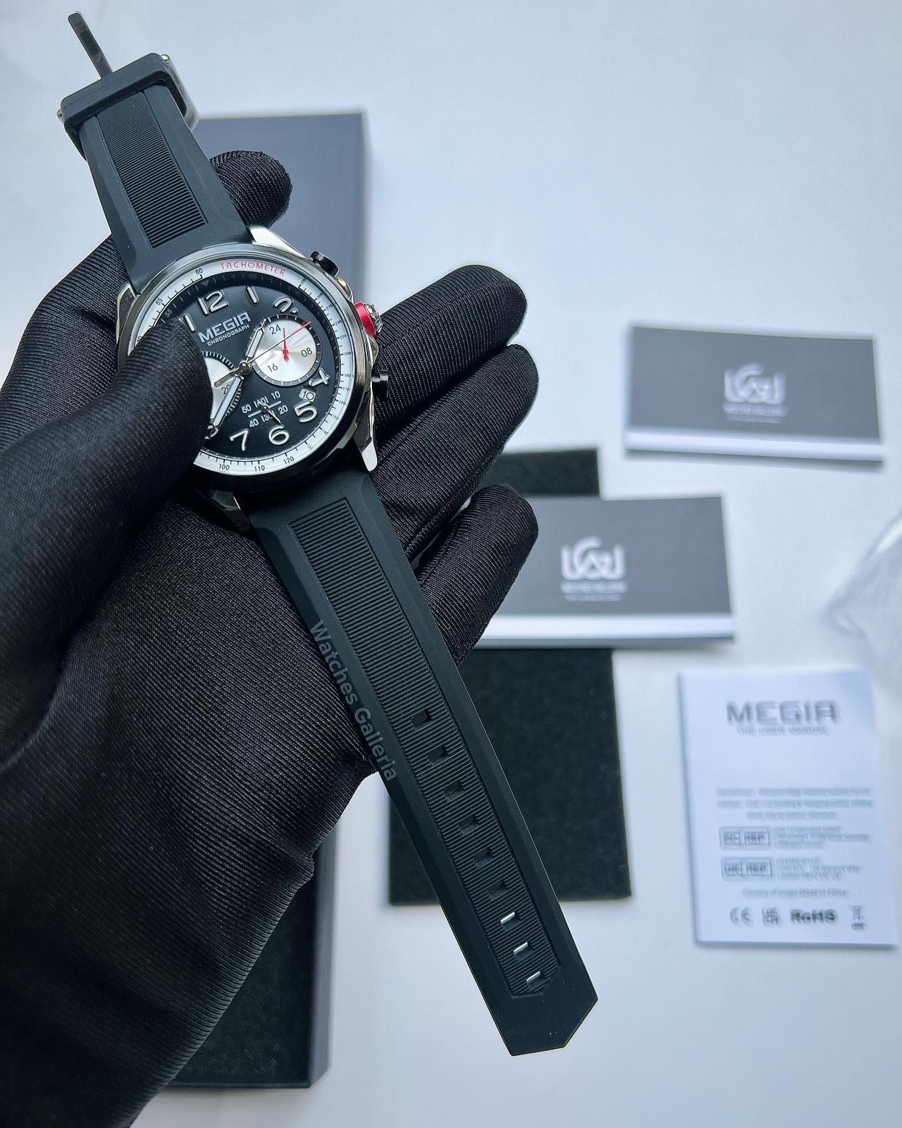 Megir Panda Chronograph Quartz (Black) MN2230