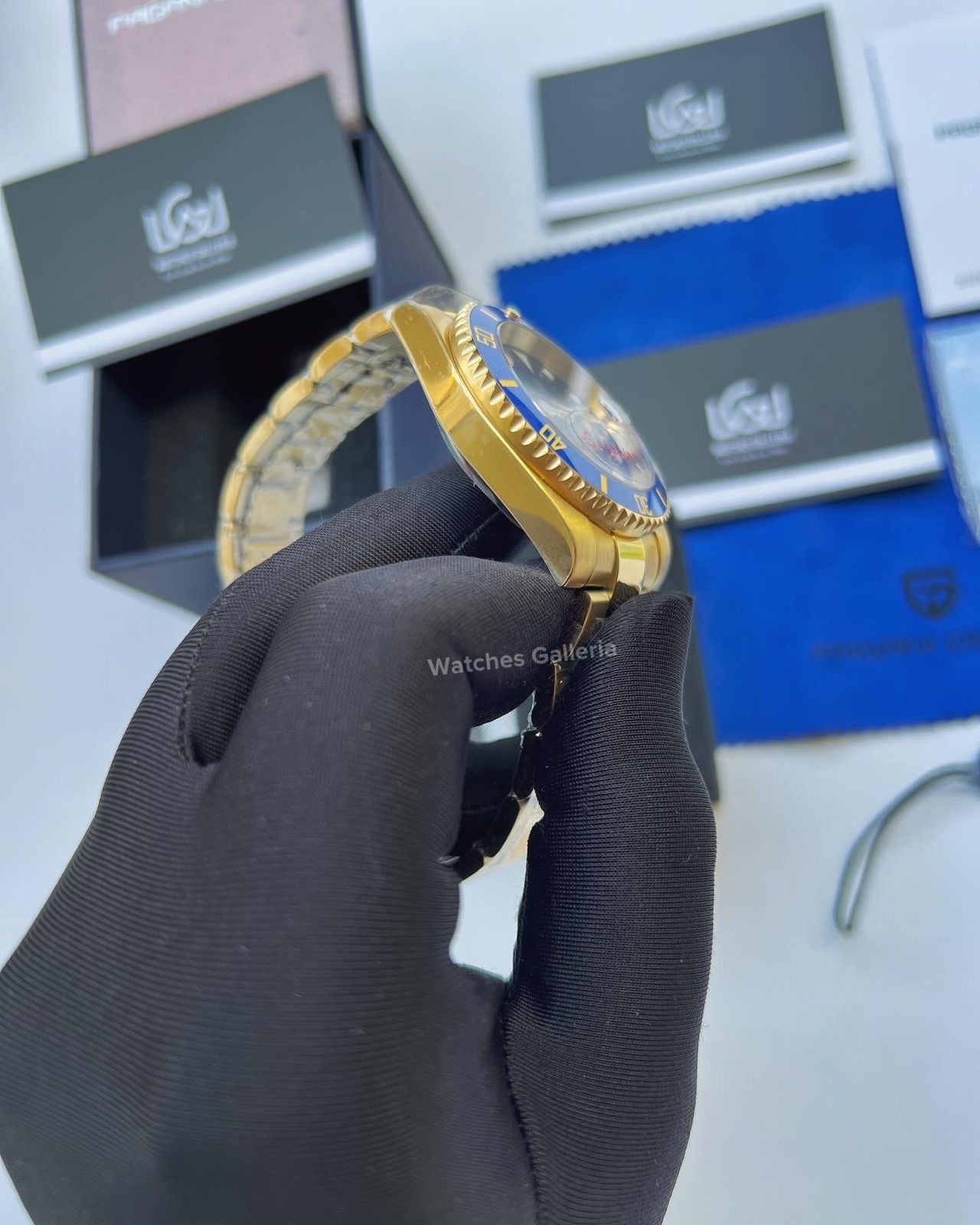 Pagani Design Submariner Date Automatic (Yellow Gold Blue) PD1661 Pagani Design