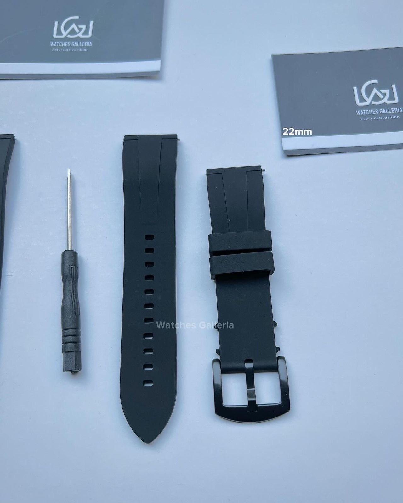 Rubber Straps Quick Release (Black Black Buckle) 20mm or 22mm