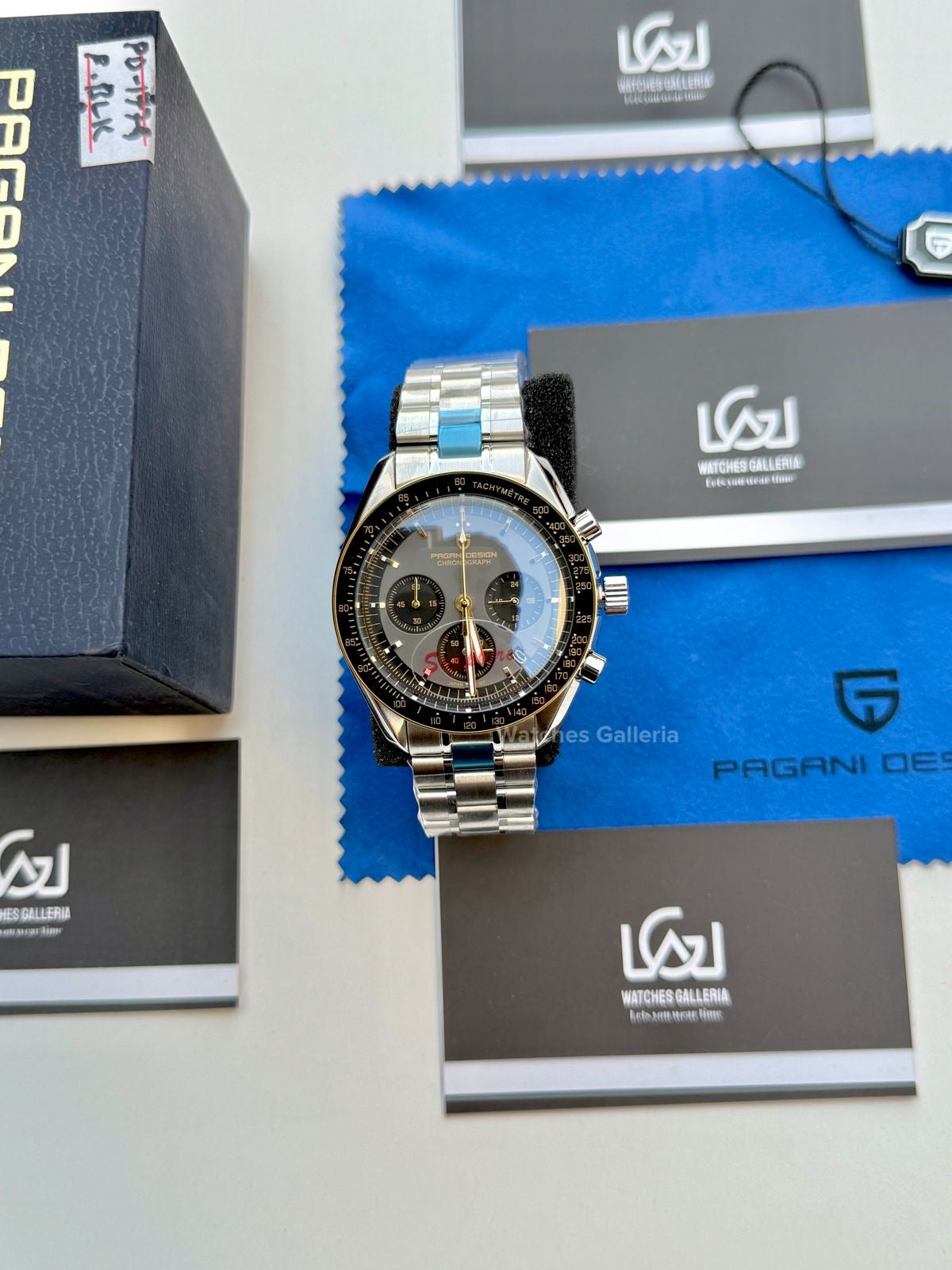 Pagani Design Speedmaster Moonwatch Quartz Black/Gold (V3) PD1701 Watches Galleria