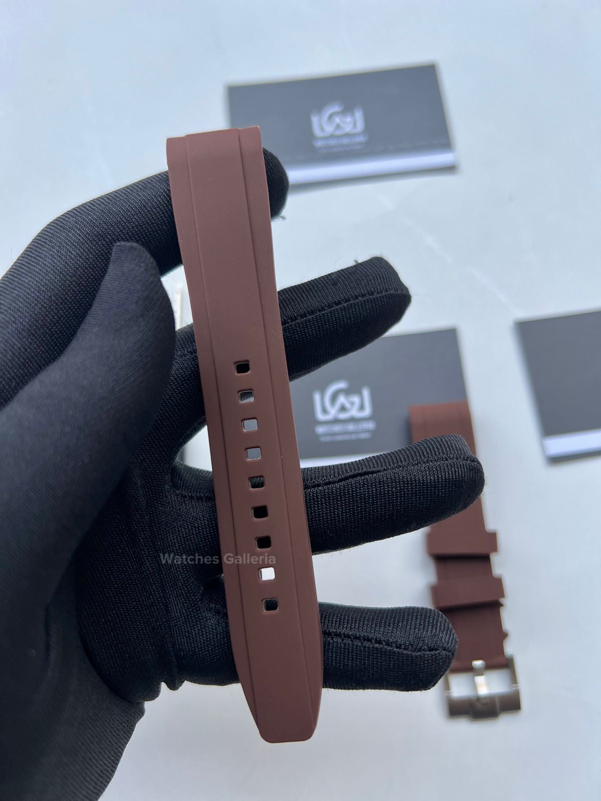 Silicon Straps Brown w/ Silver Buckle