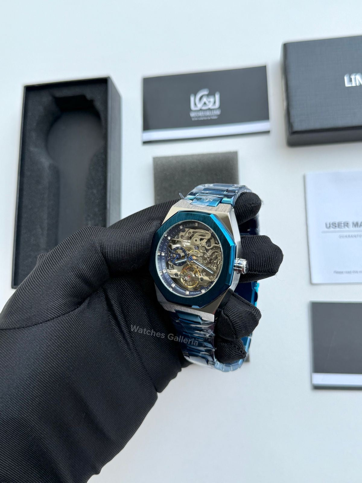 Forsining Royal Oak Skeleton Automatic (Silver/Blue) TM375G Watches Galleria