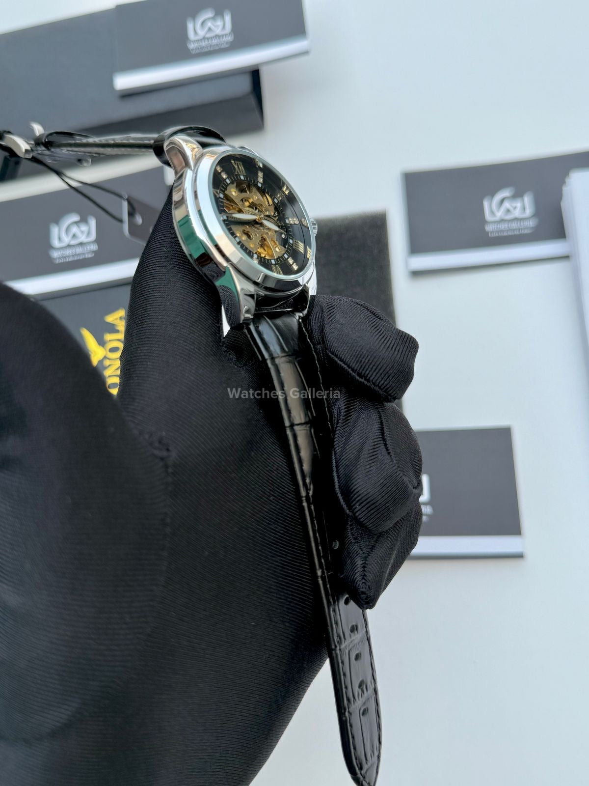 Onola Skeleton Watch Automatic (Silver/Black) ON3861 Watches Galleria