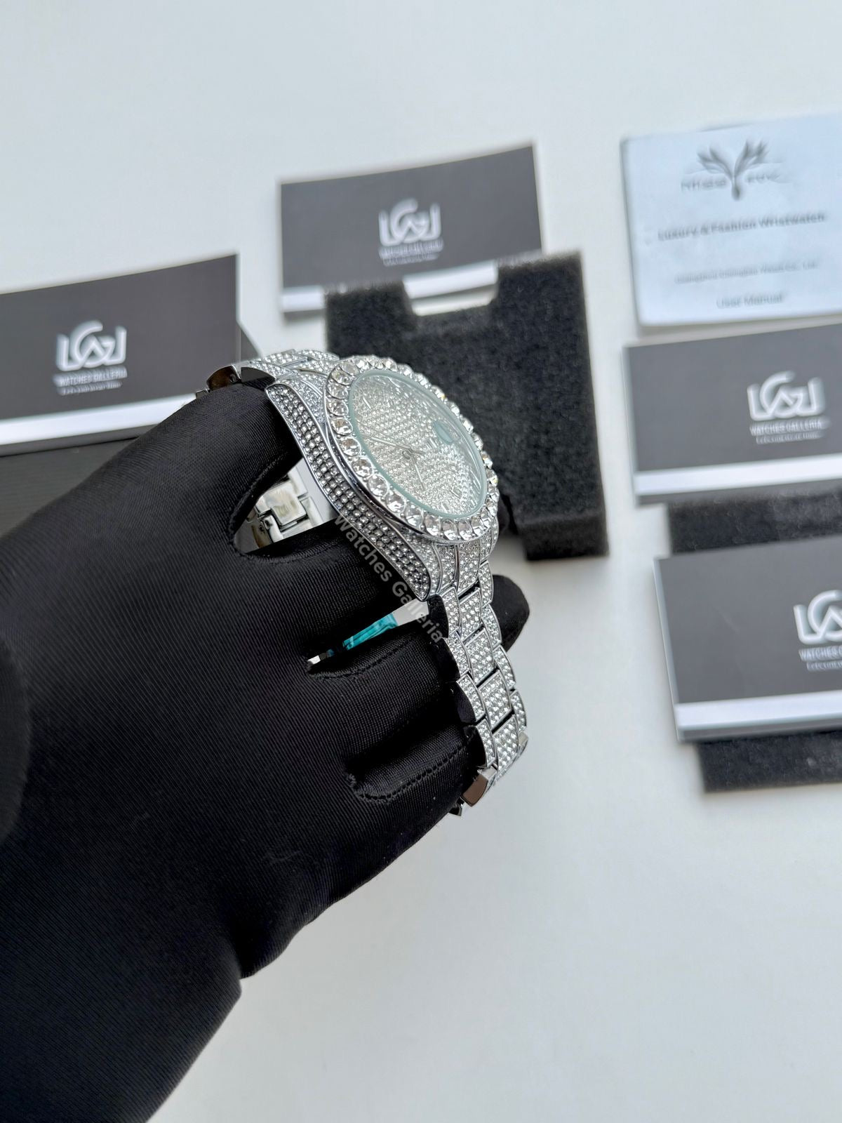 Miss Fox Iced Out Royal Oak Quartz (Silver) MFV332 Watches Galleria