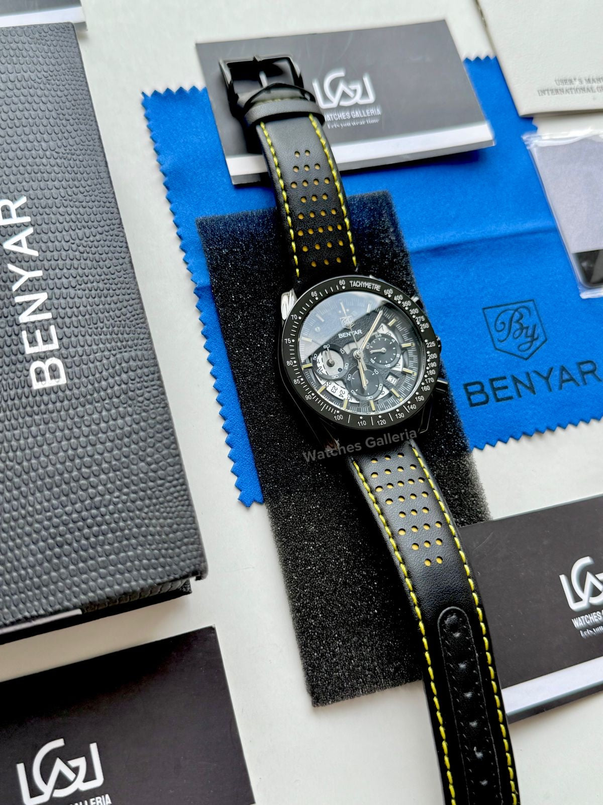 Benyar Dark Side of the Moon Apollo 8 Quartz (Black/Yellow) BY5120 Watches Galleria